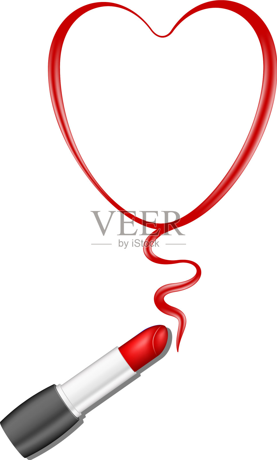 红心和口红设计元素图片