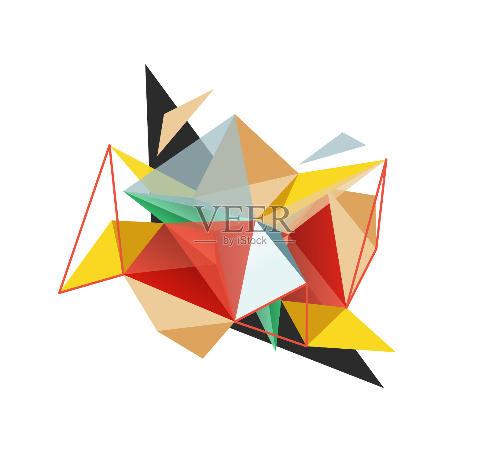 三角形抽象背景低聚设计元素图片