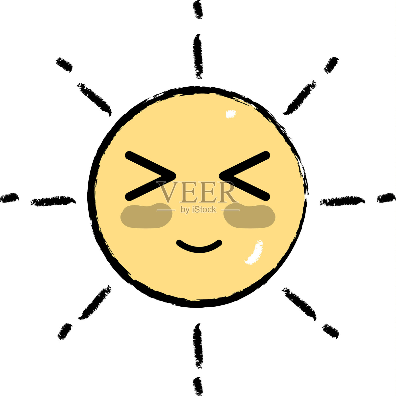 可爱可爱快乐的阳光天气插画图片素材