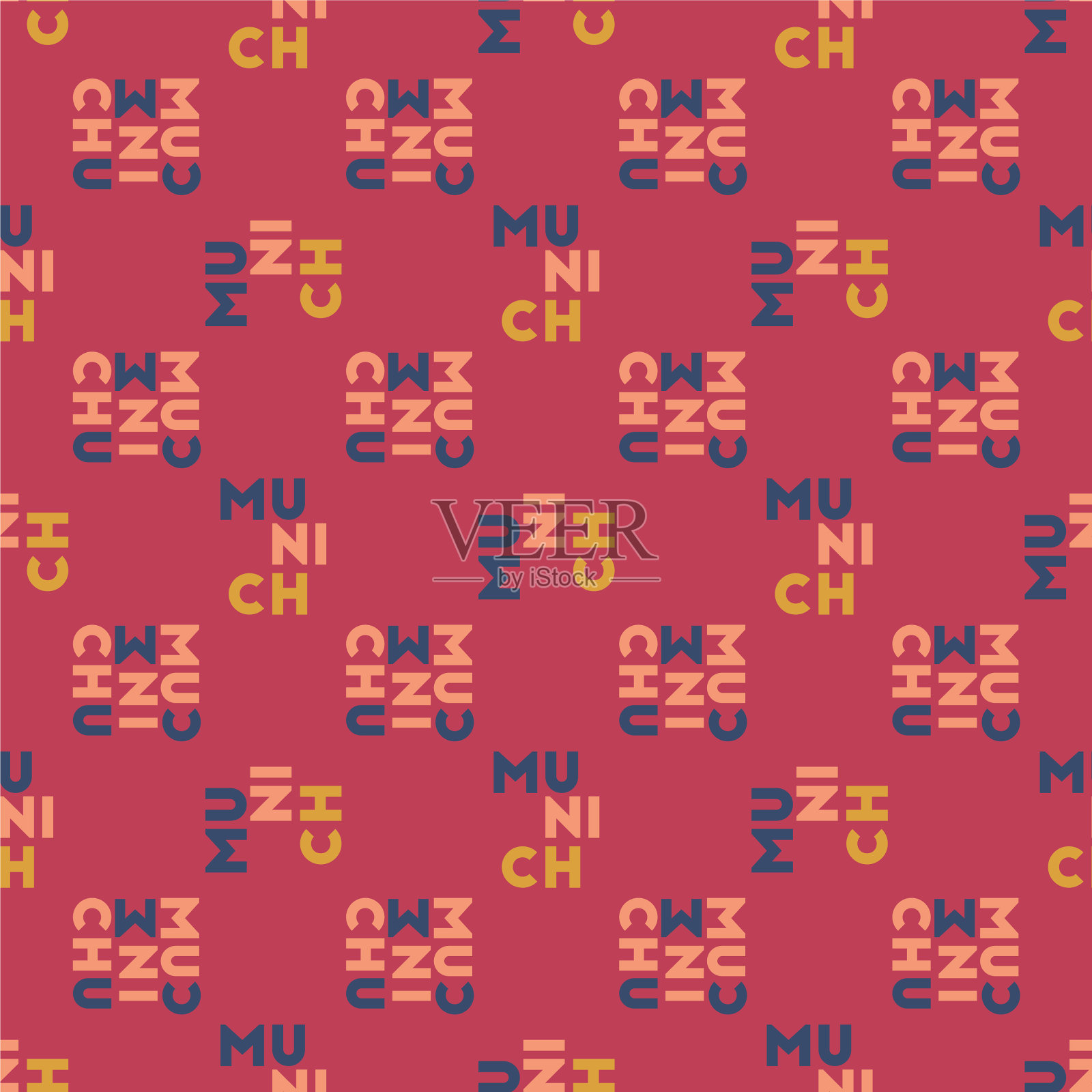 慕尼黑无缝模式插画图片素材