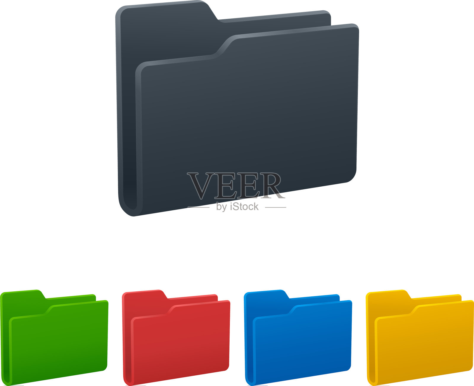 文件夹在白色背景隔离插画图片素材