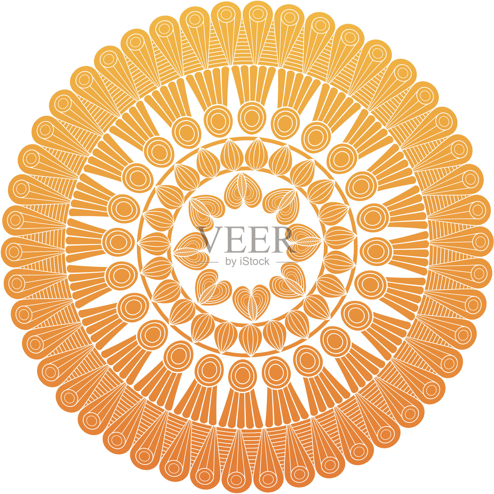 曼荼罗圆形装饰图案复古装饰插画图片素材