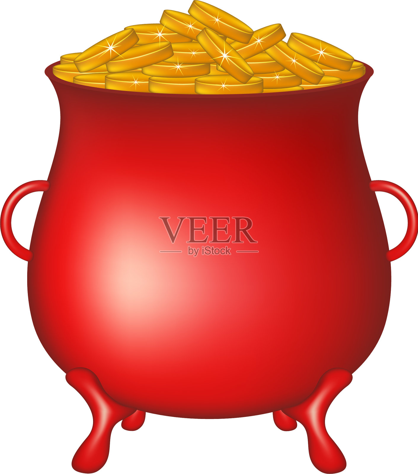 锅里装着金币设计元素图片