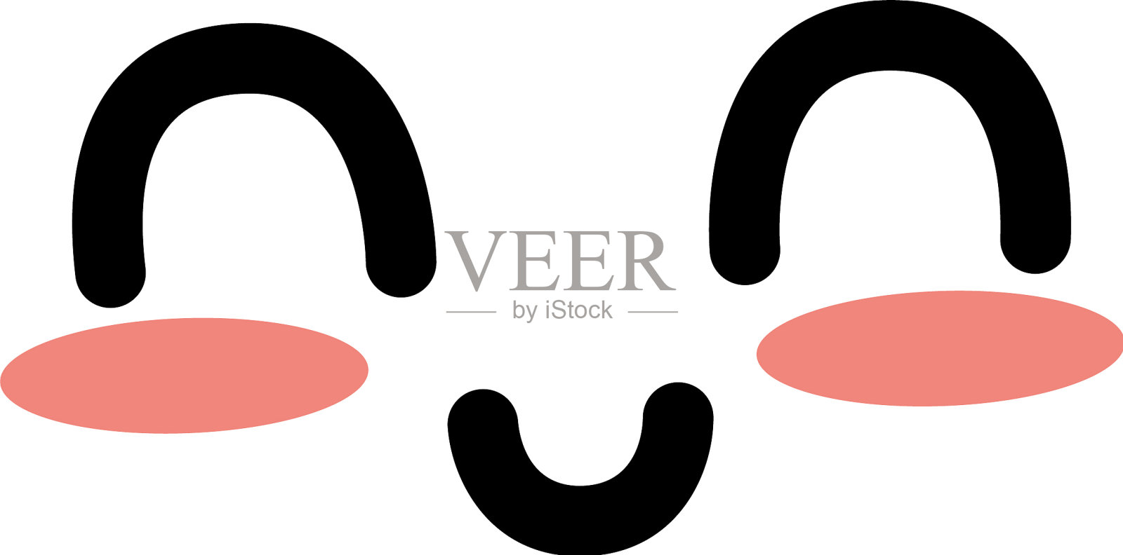 可爱可爱美丽的脸，微笑和快乐设计元素图片