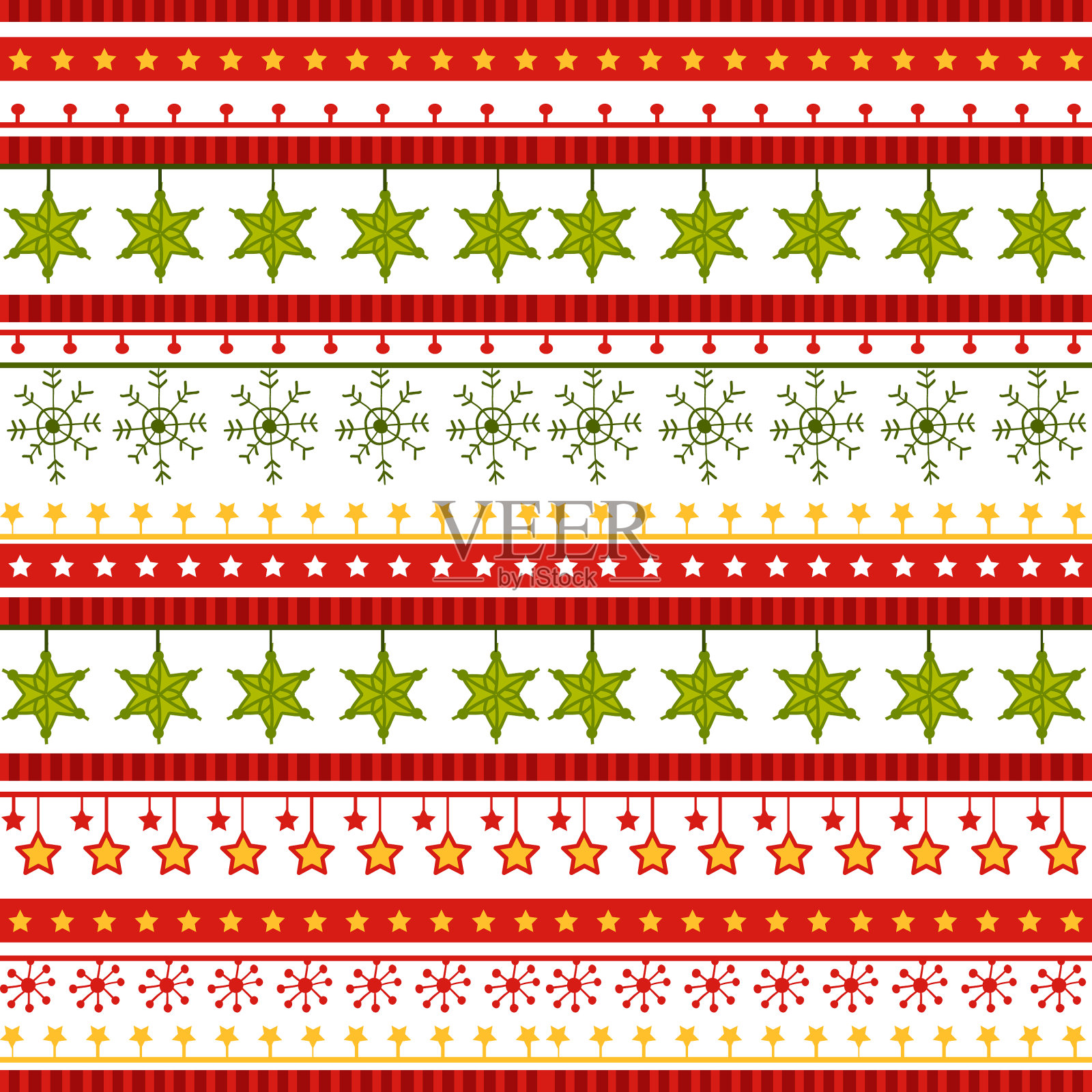 圣诞彩带图案插画图片素材