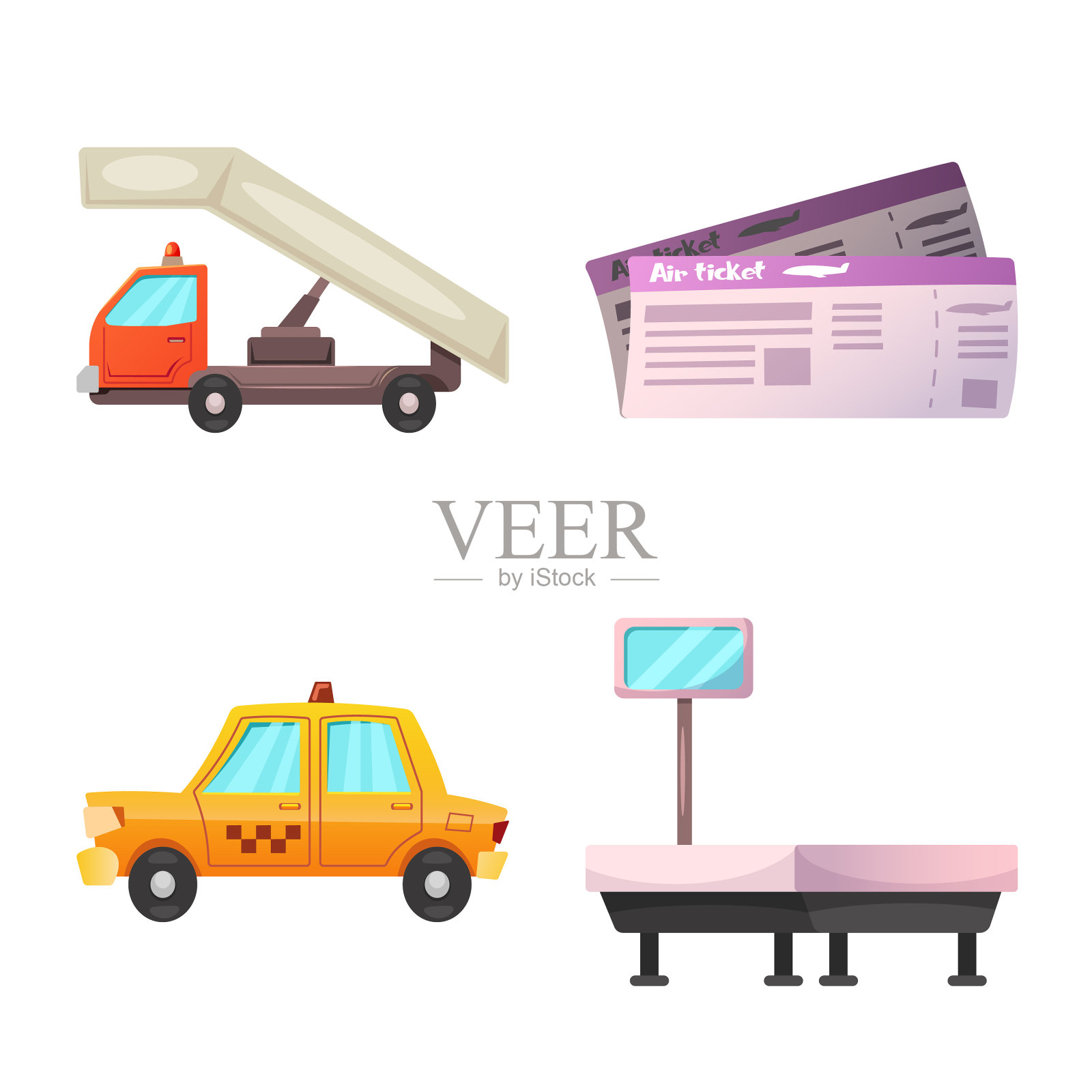 机场及飞机标志插画图片素材