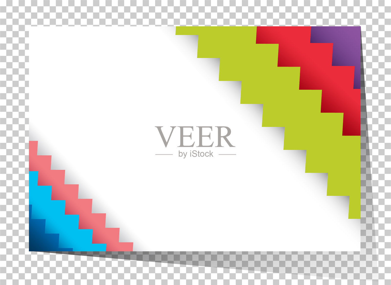 彩色之字形线的名片模板插画图片素材