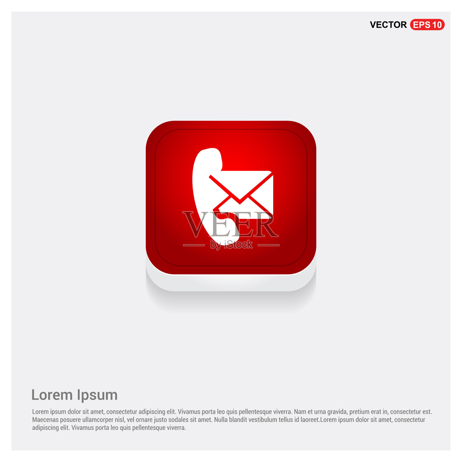 电话接收器和信封图标插画图片素材