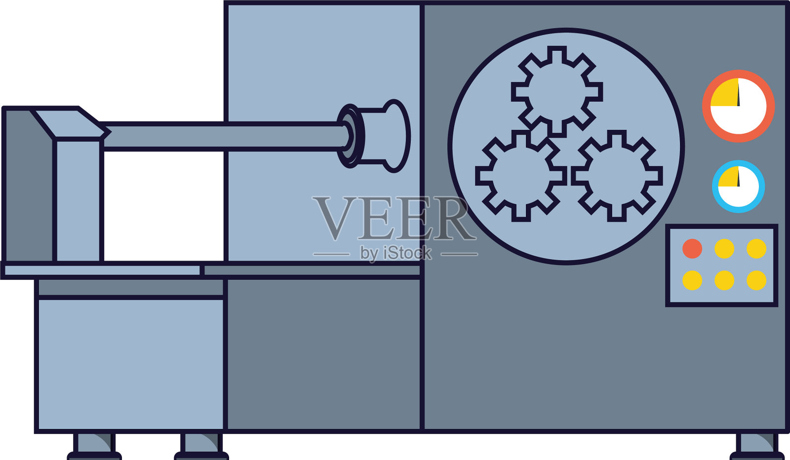 工业生产机器孤立图标设计元素图片