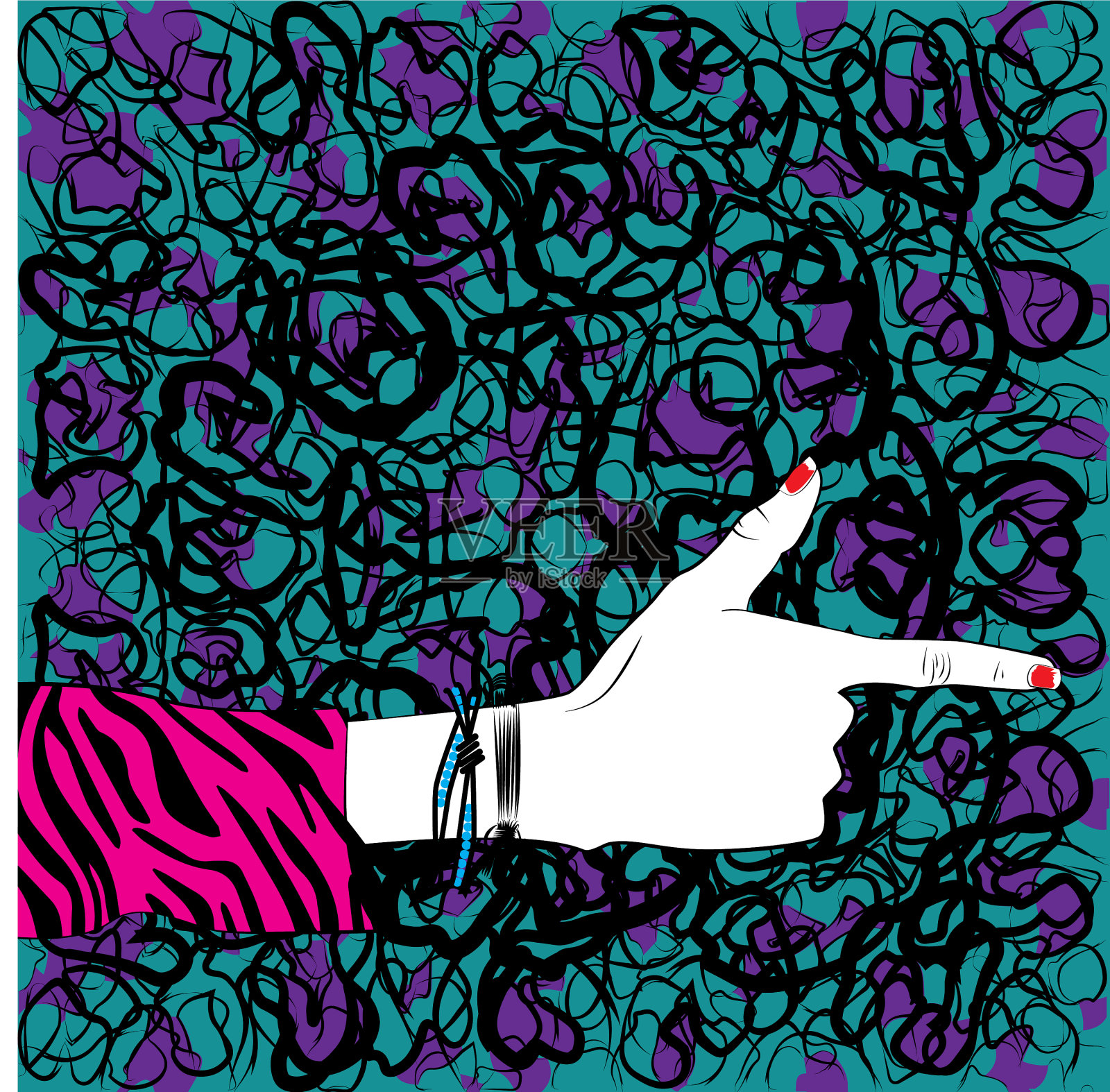 手指插画图片素材