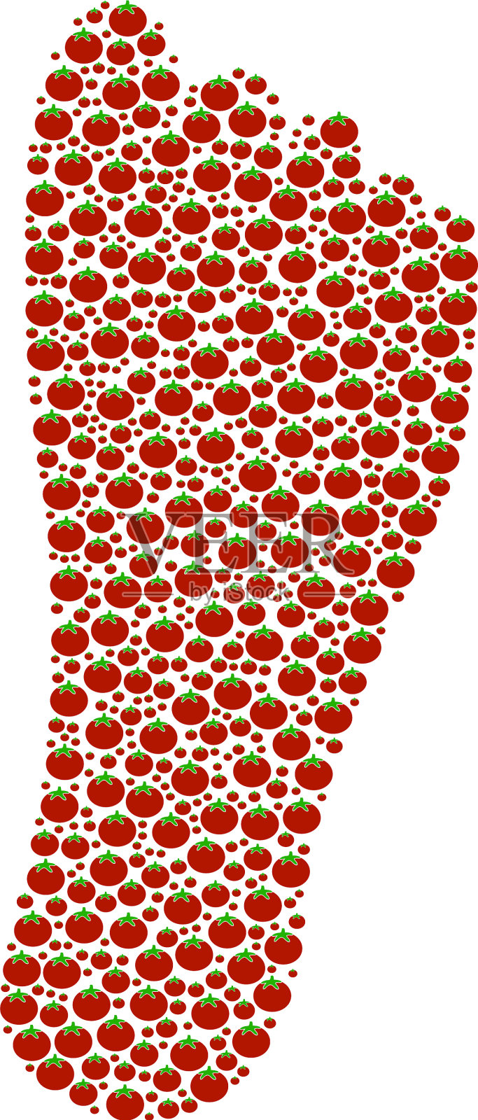 人类足迹拼贴番茄插画图片素材