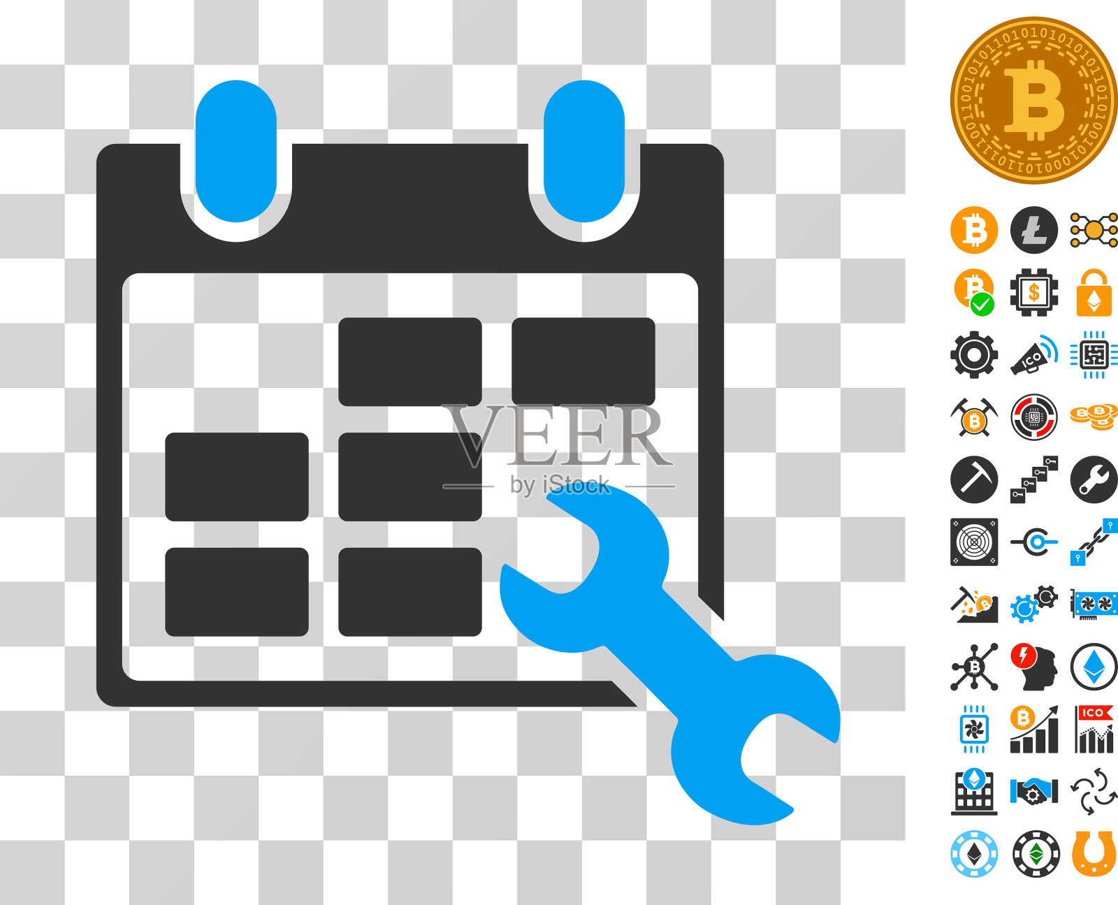 配置时间表图标与奖金插画图片素材