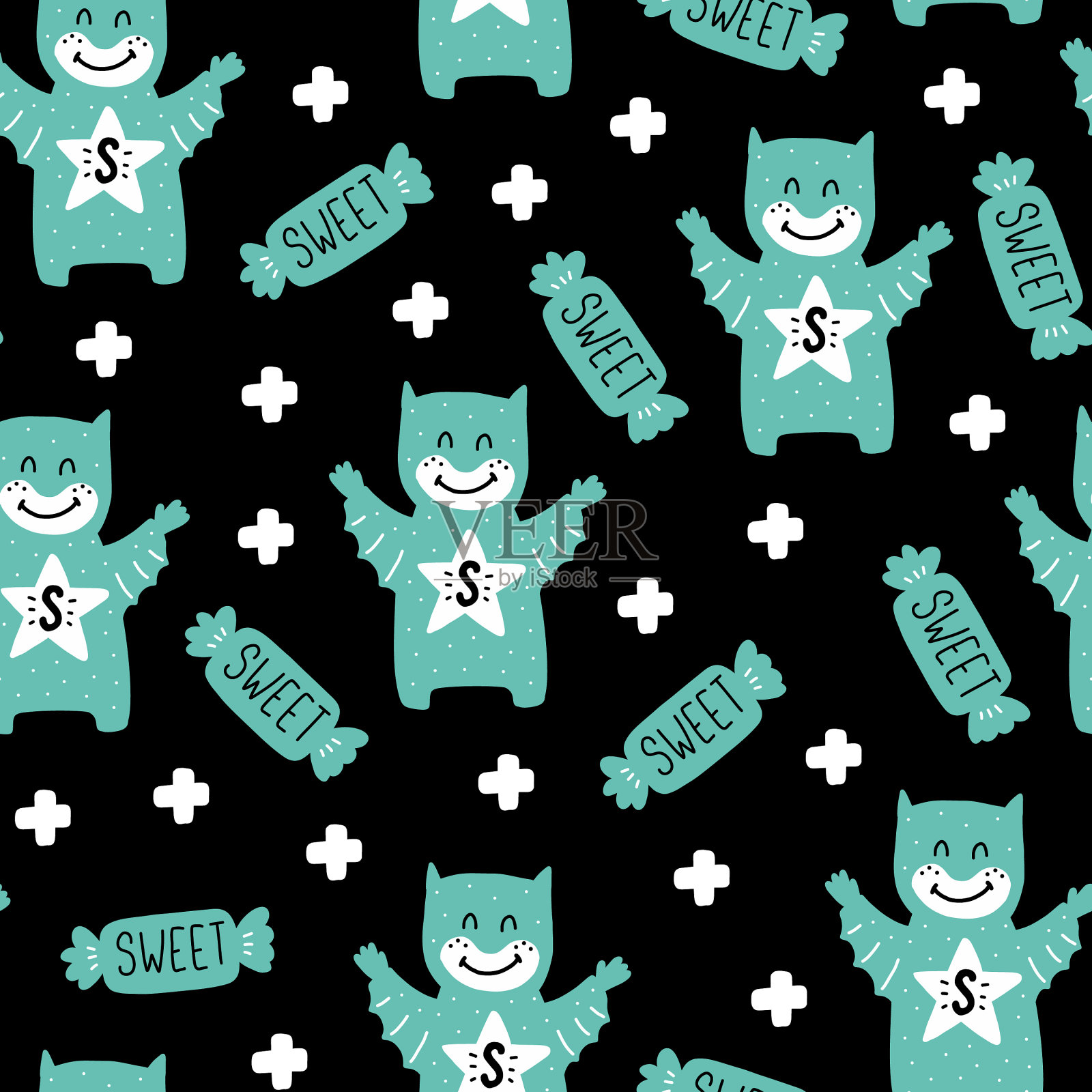 北欧的孩子模式插画图片素材