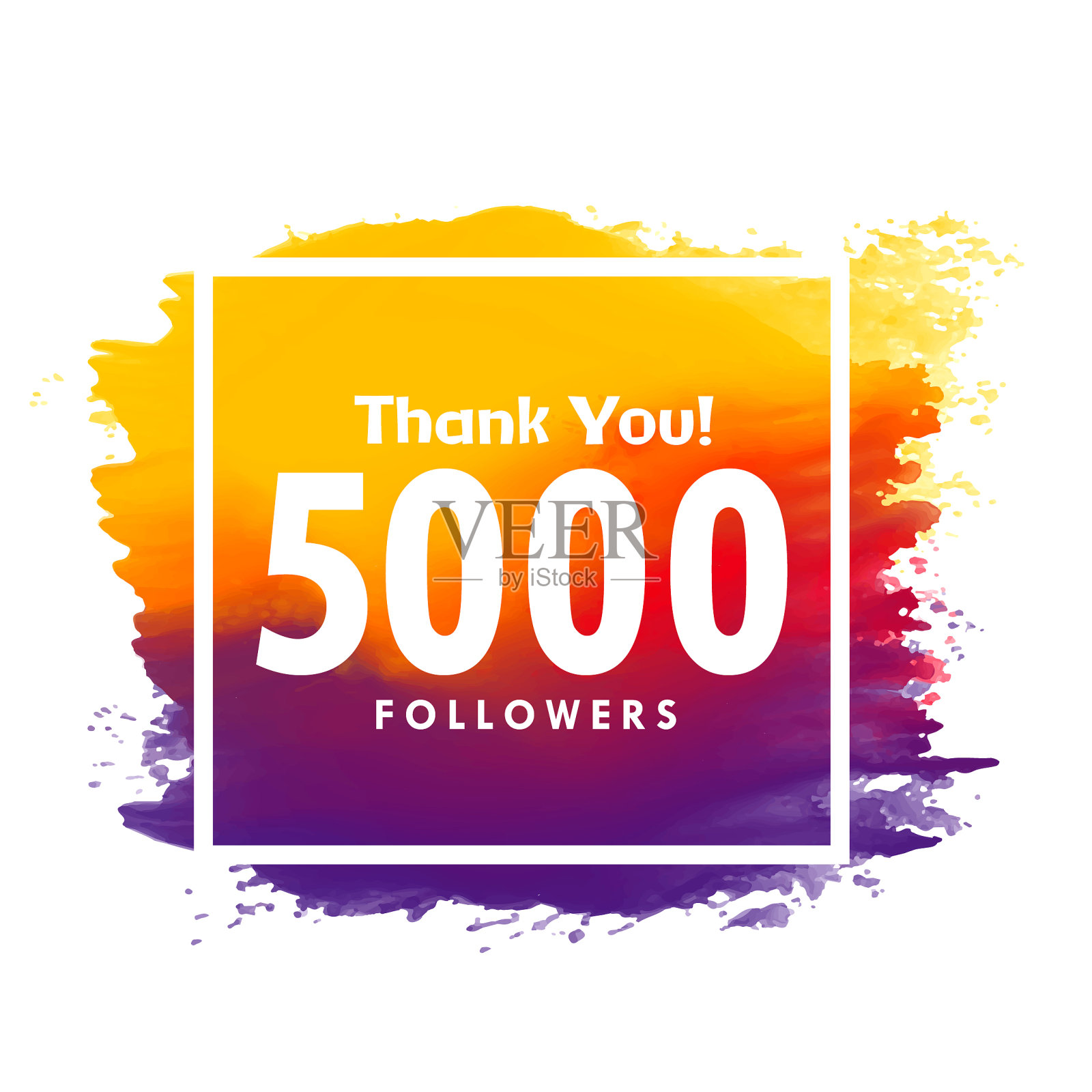 感谢5000名社交媒体粉丝插画图片素材