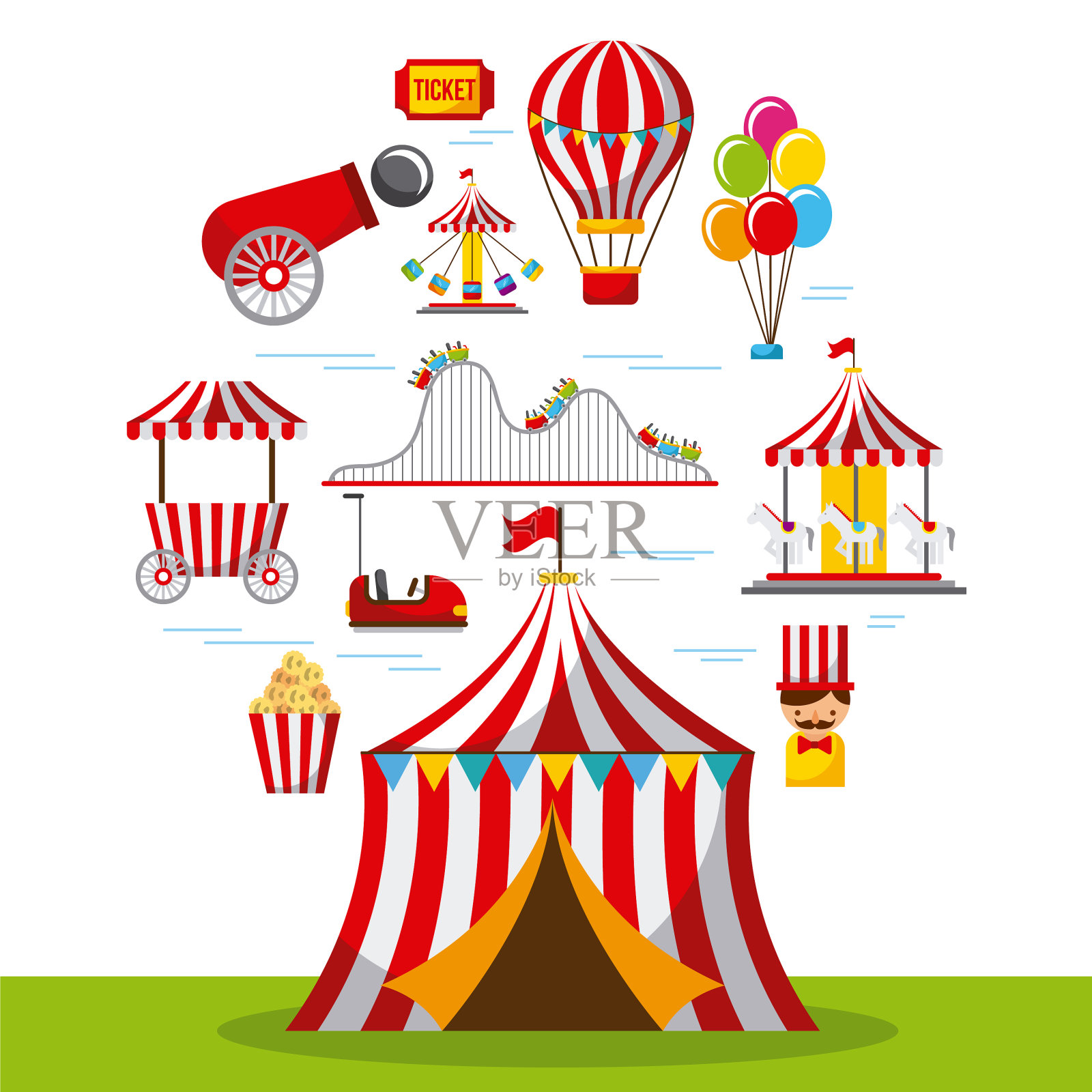 嘉年华娱乐展览会节日马戏团公园插画图片素材