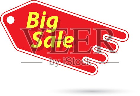 价格标签上有一个大的促销标志设计元素图片