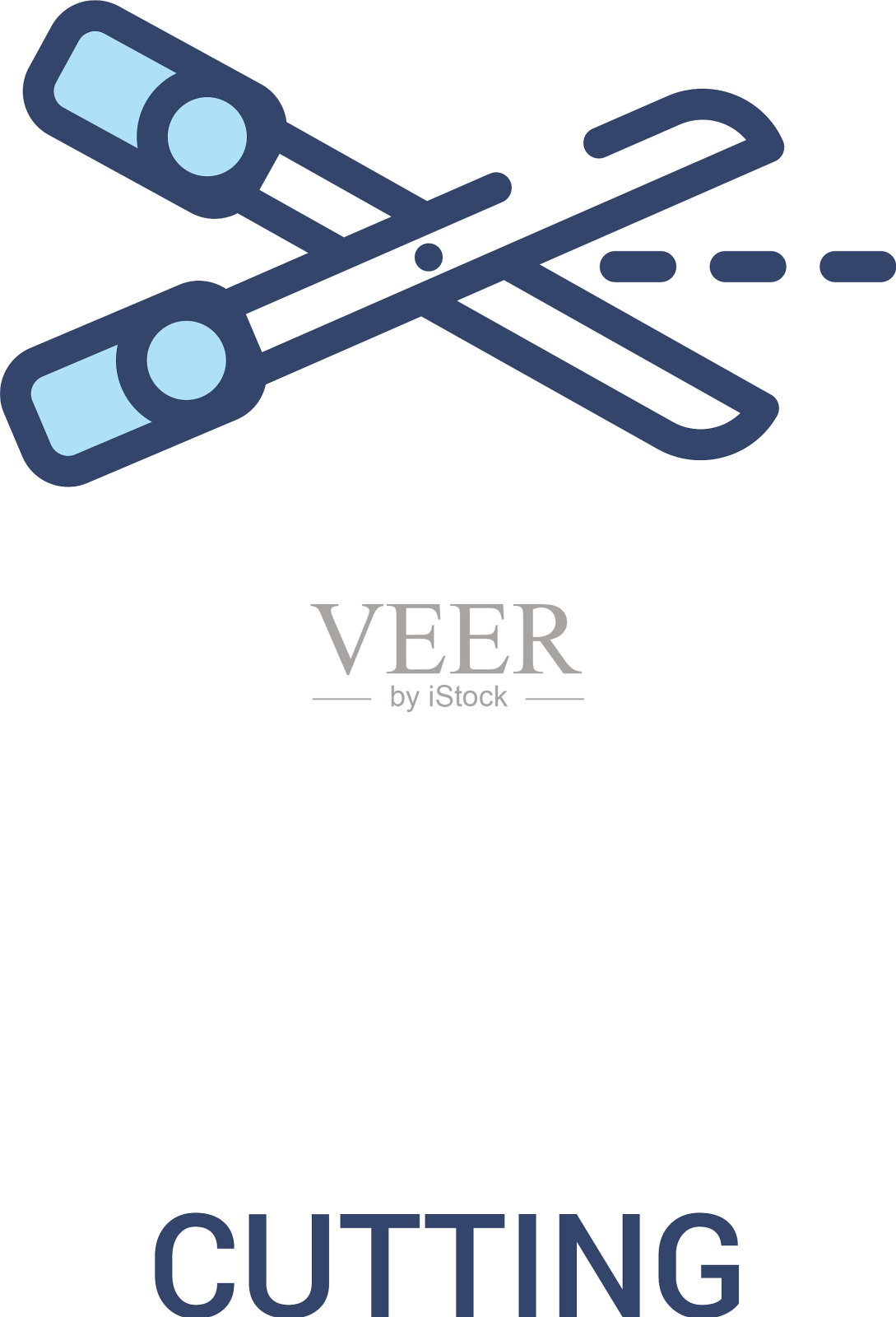 切割概念2彩色图标简单线条插画图片素材