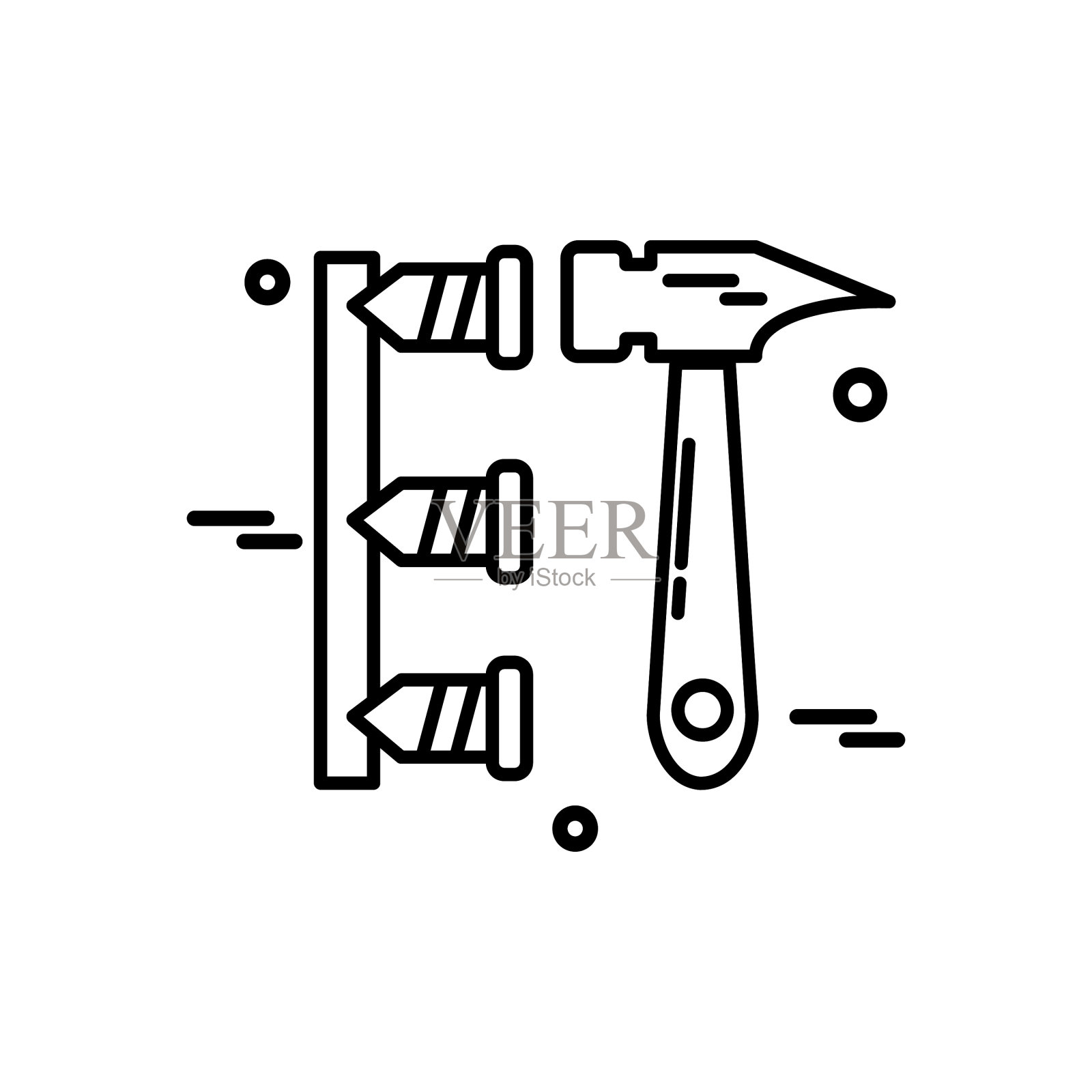 劳动节简单的图标与白色的背景插画图片素材