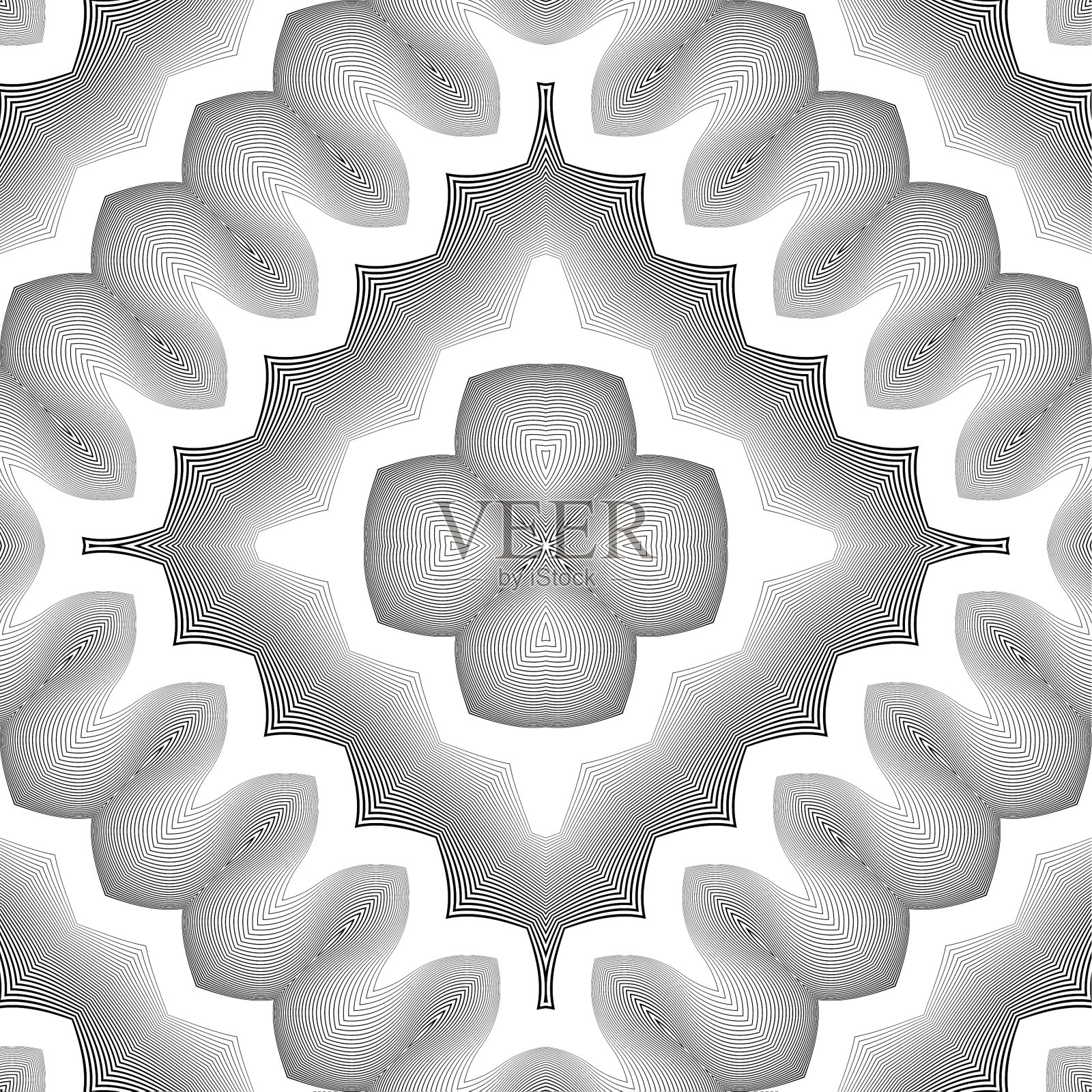 无缝单色花边图案设计插画图片素材