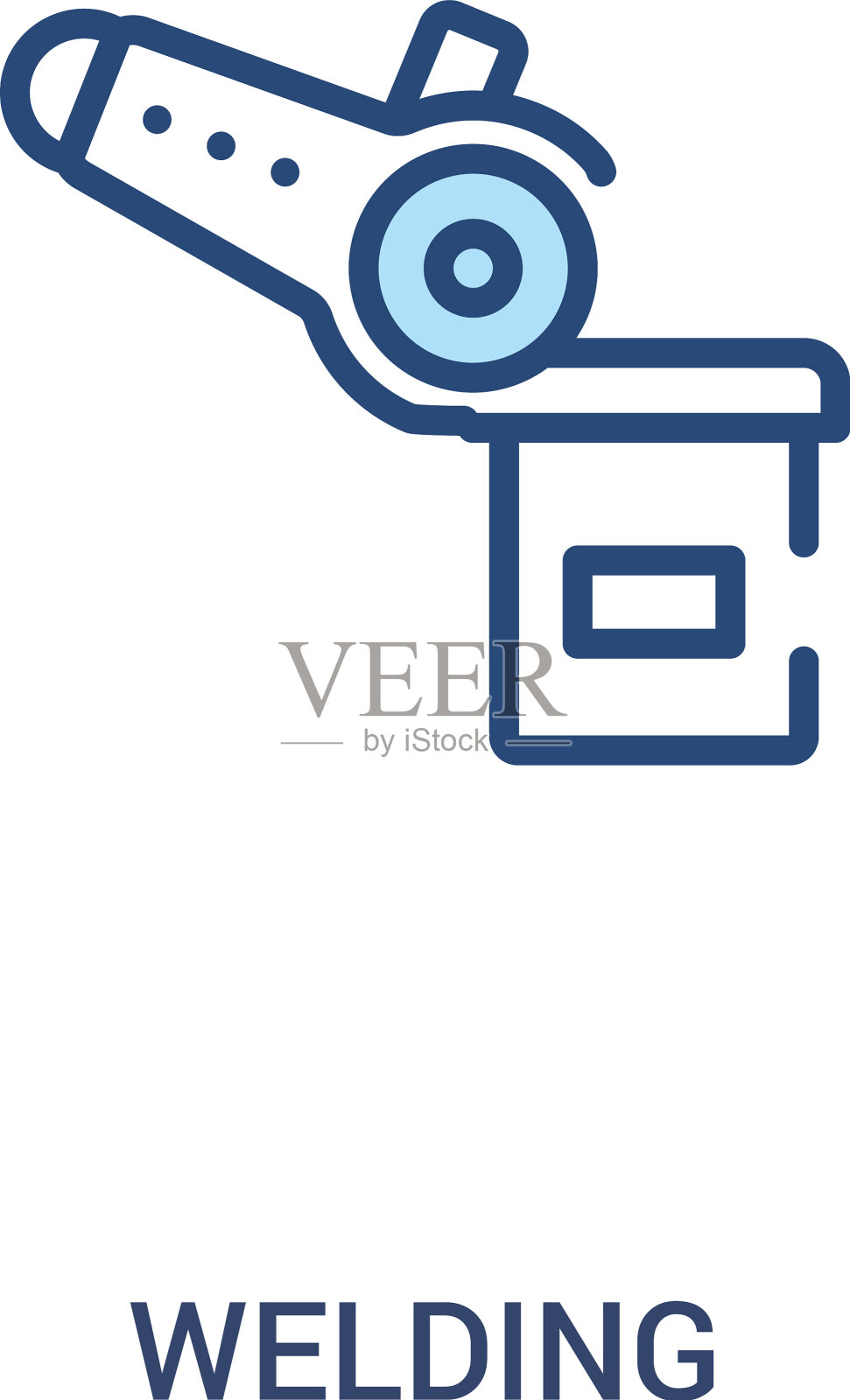 焊接概念2彩色图标简单线条插画图片素材