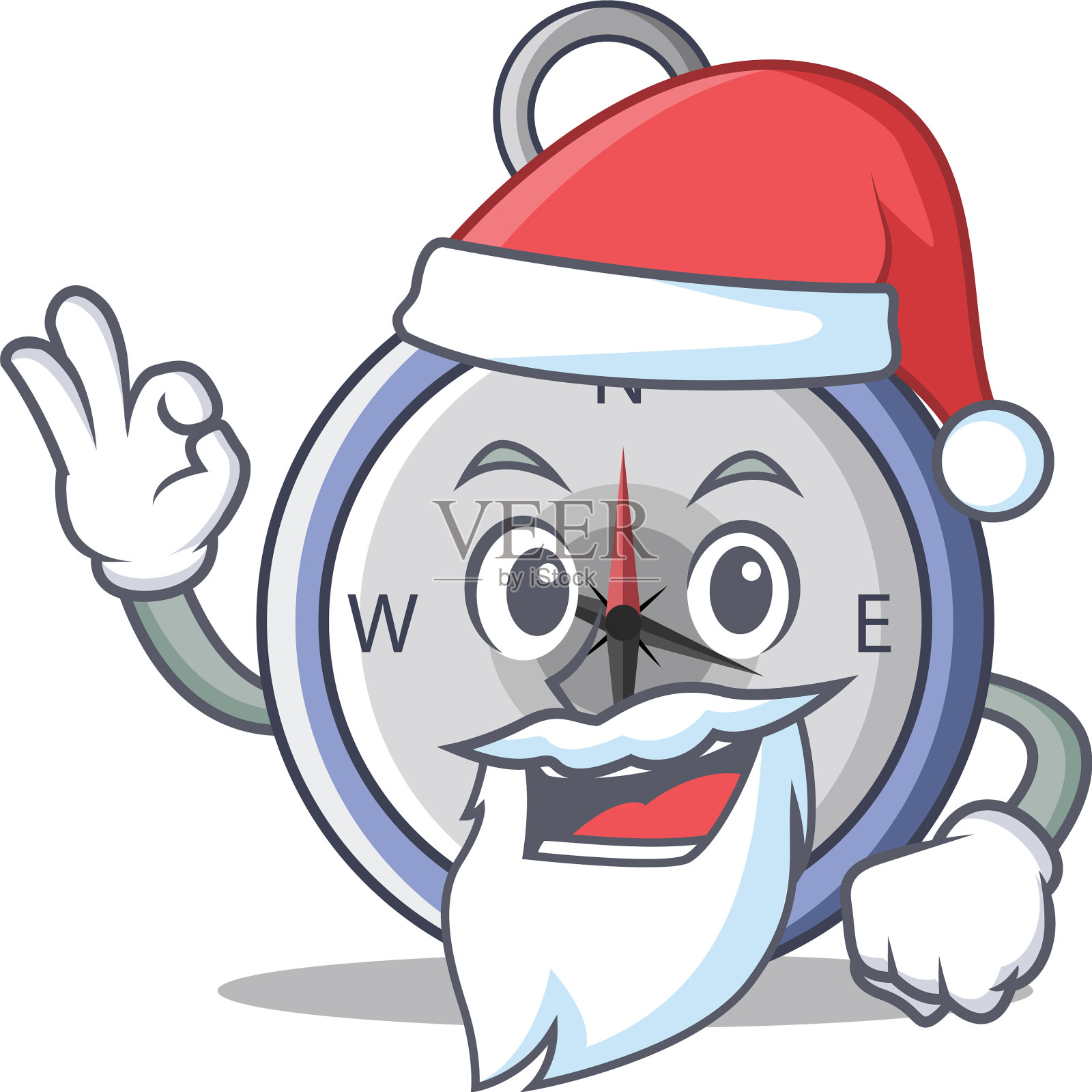 圣诞老人指南针人物卡通风格设计元素图片