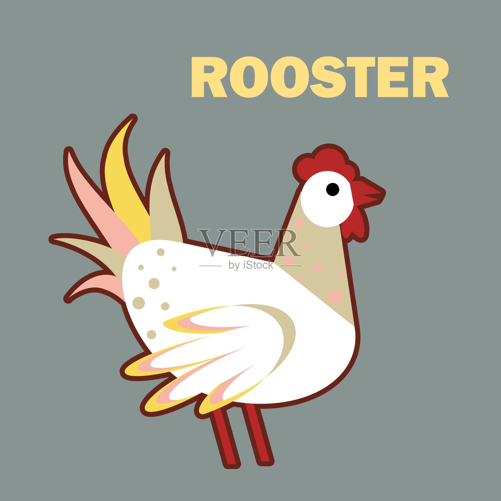 家禽公鸡插画图片素材