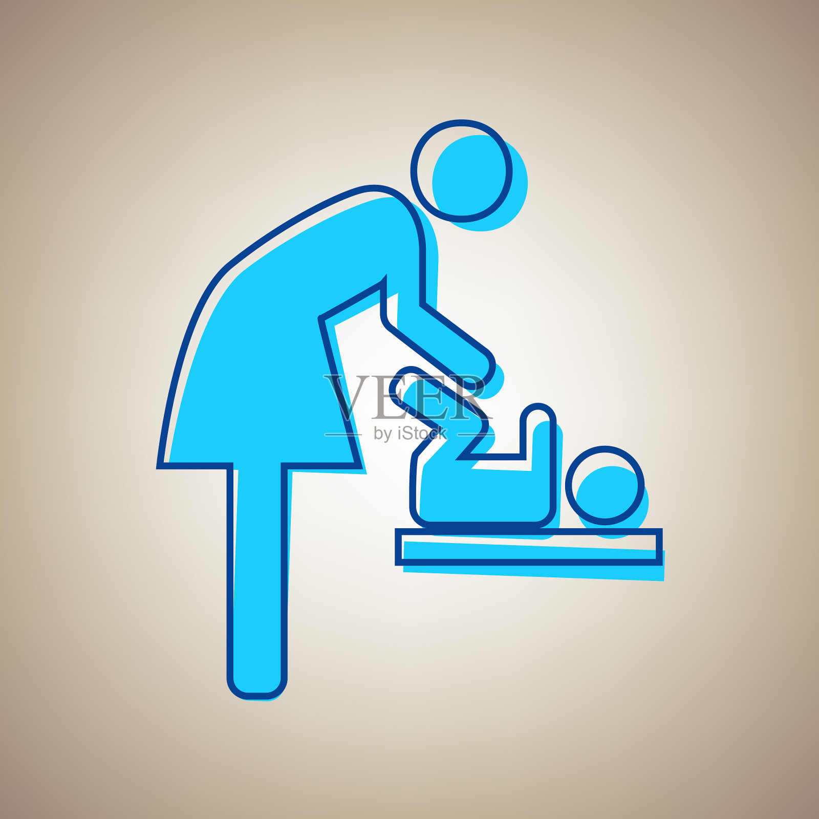 女人和婴儿象征婴儿改变天空插画图片素材