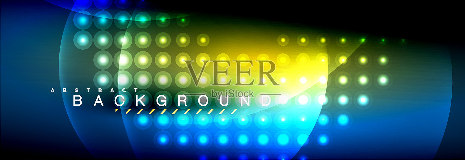 模糊的霓虹灯闪烁着流动的圆圈插画图片素材