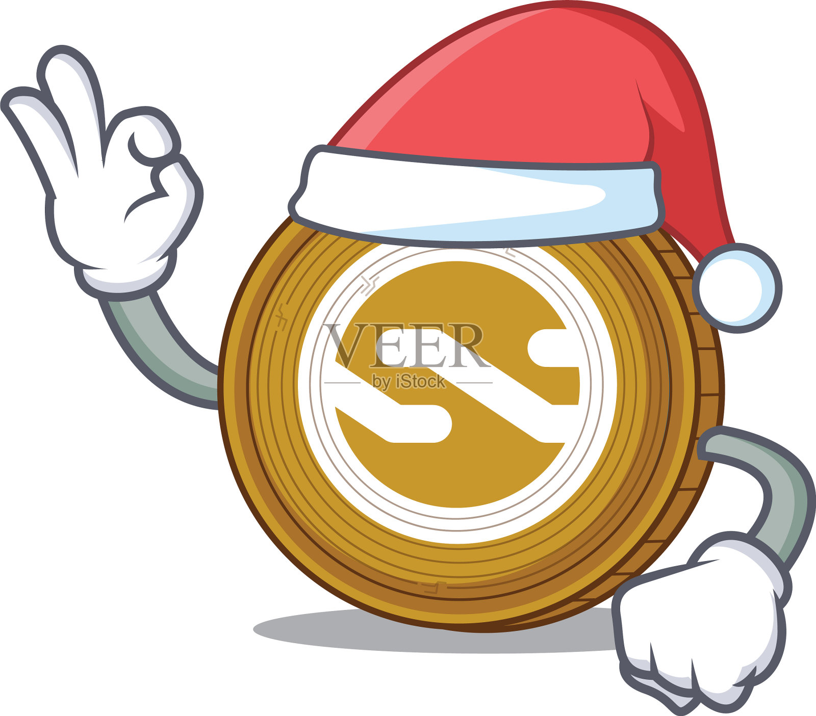 圣诞老人NXT硬币卡通吉祥物设计元素图片