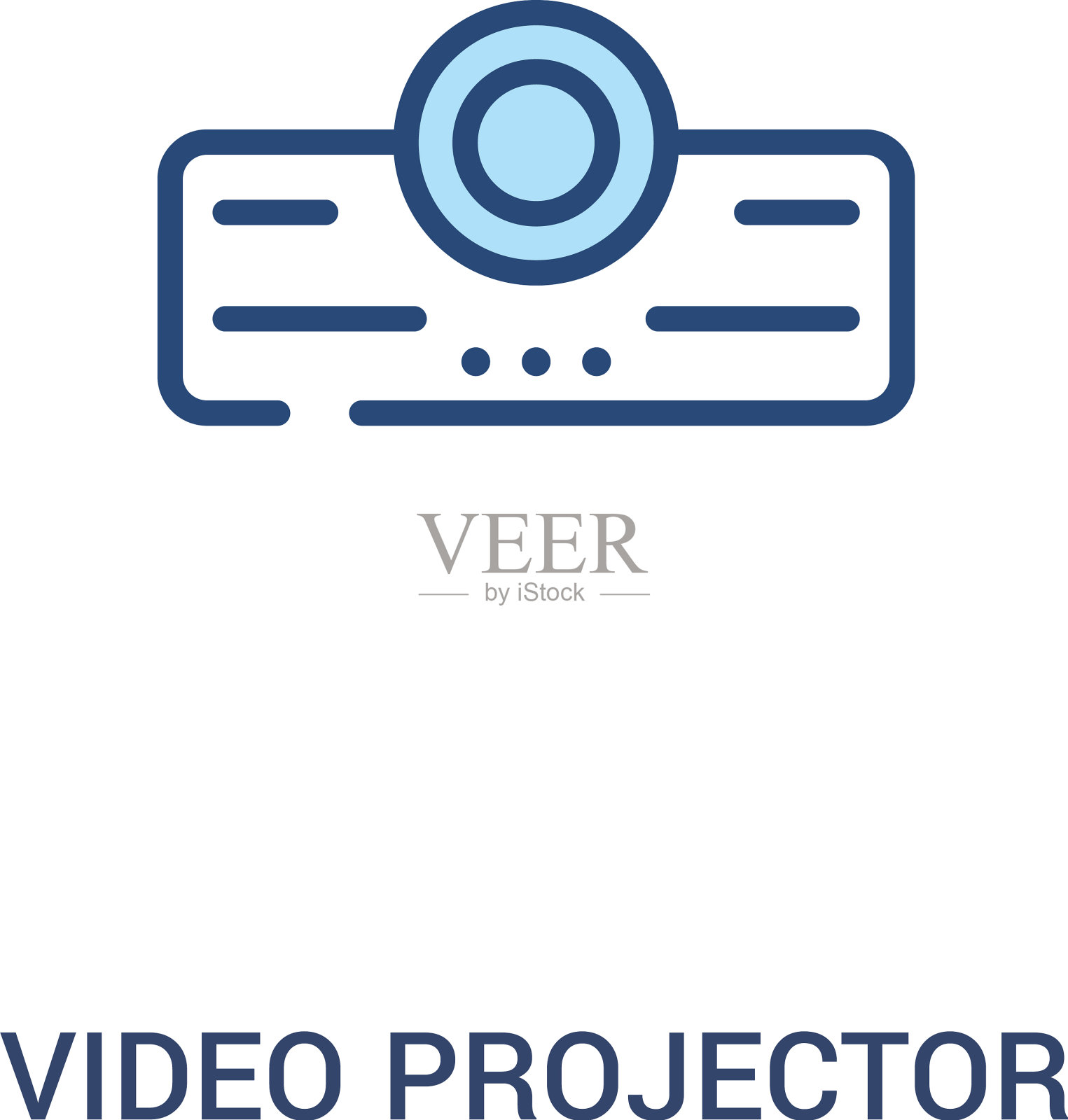 视频投影仪概念2彩色图标简单插画图片素材