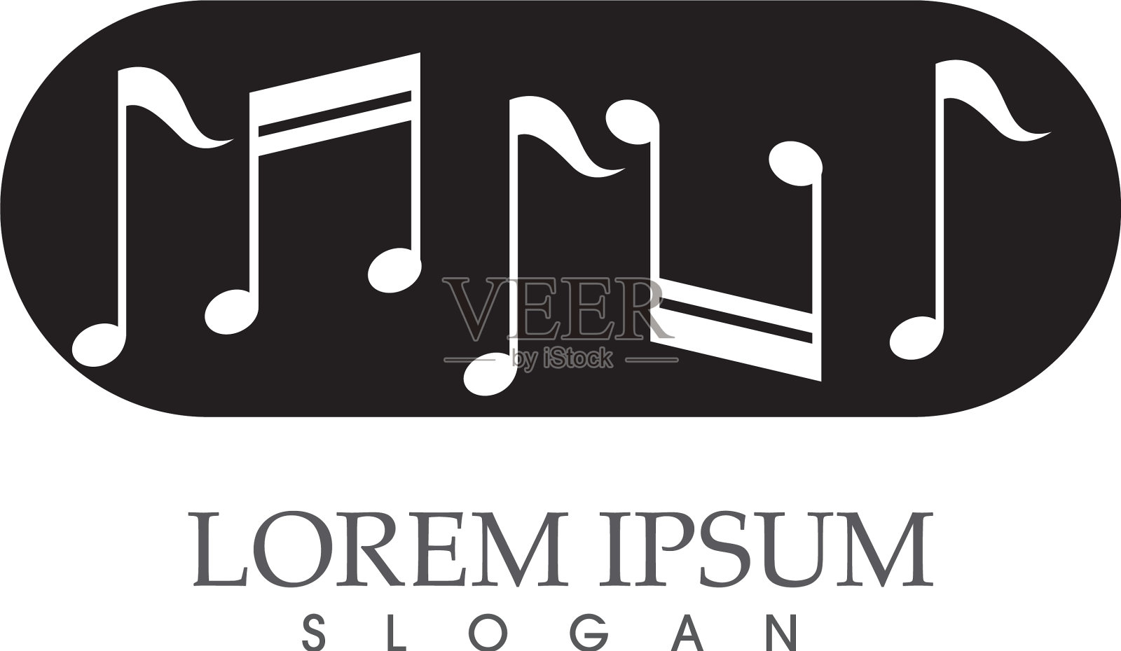 音乐音符符号标志和图标模板插画图片素材