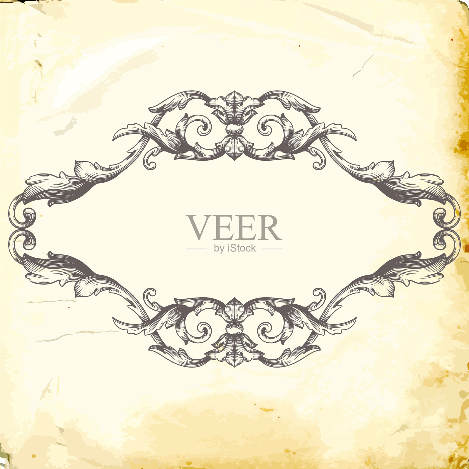 巴洛克复古元素的设计插画图片素材