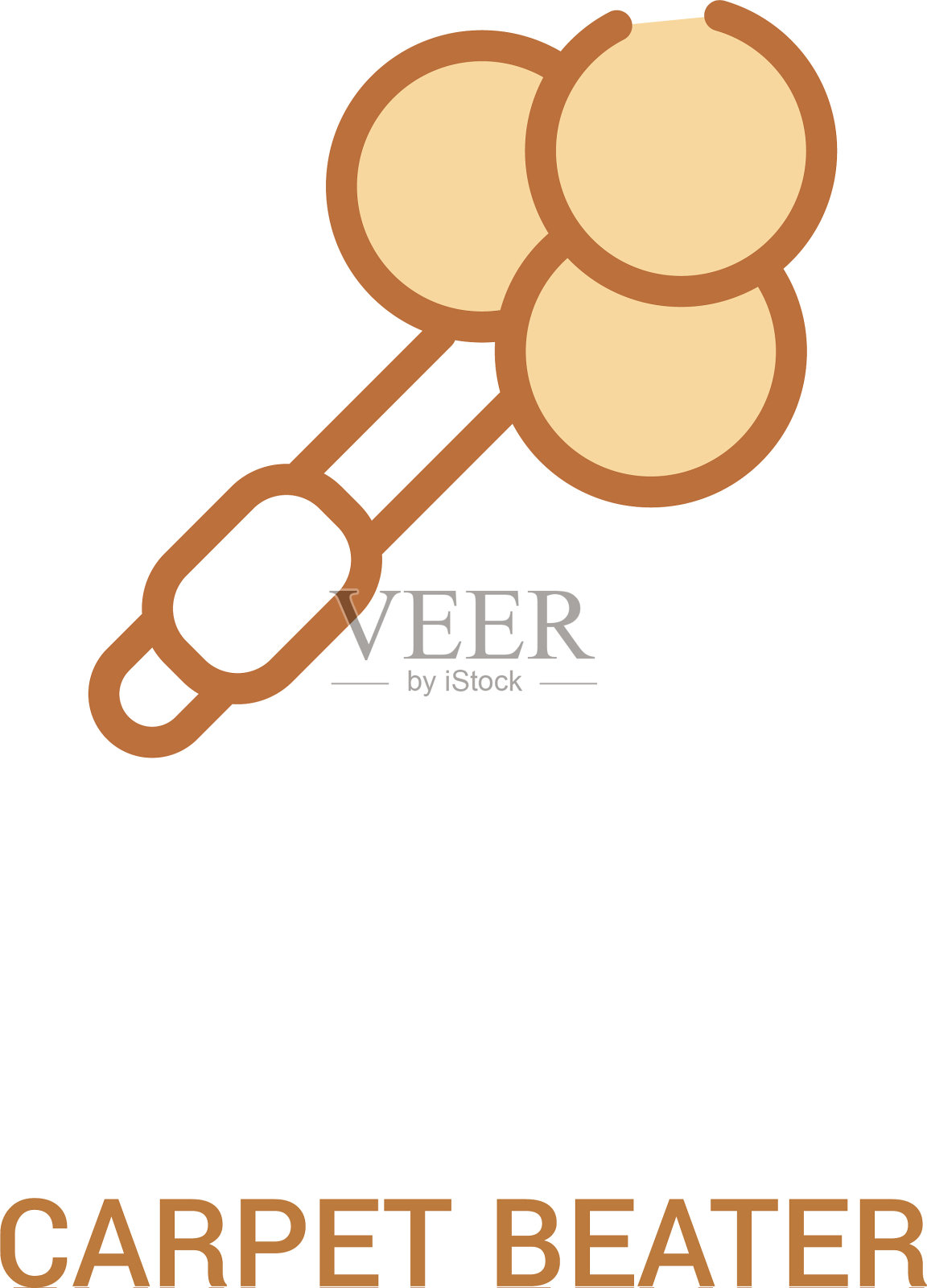 地毯打手概念2彩色图标简单的线条插画图片素材