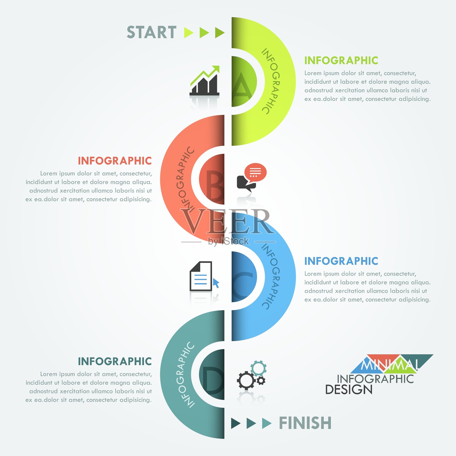 现代信息图形选项横幅插画图片素材