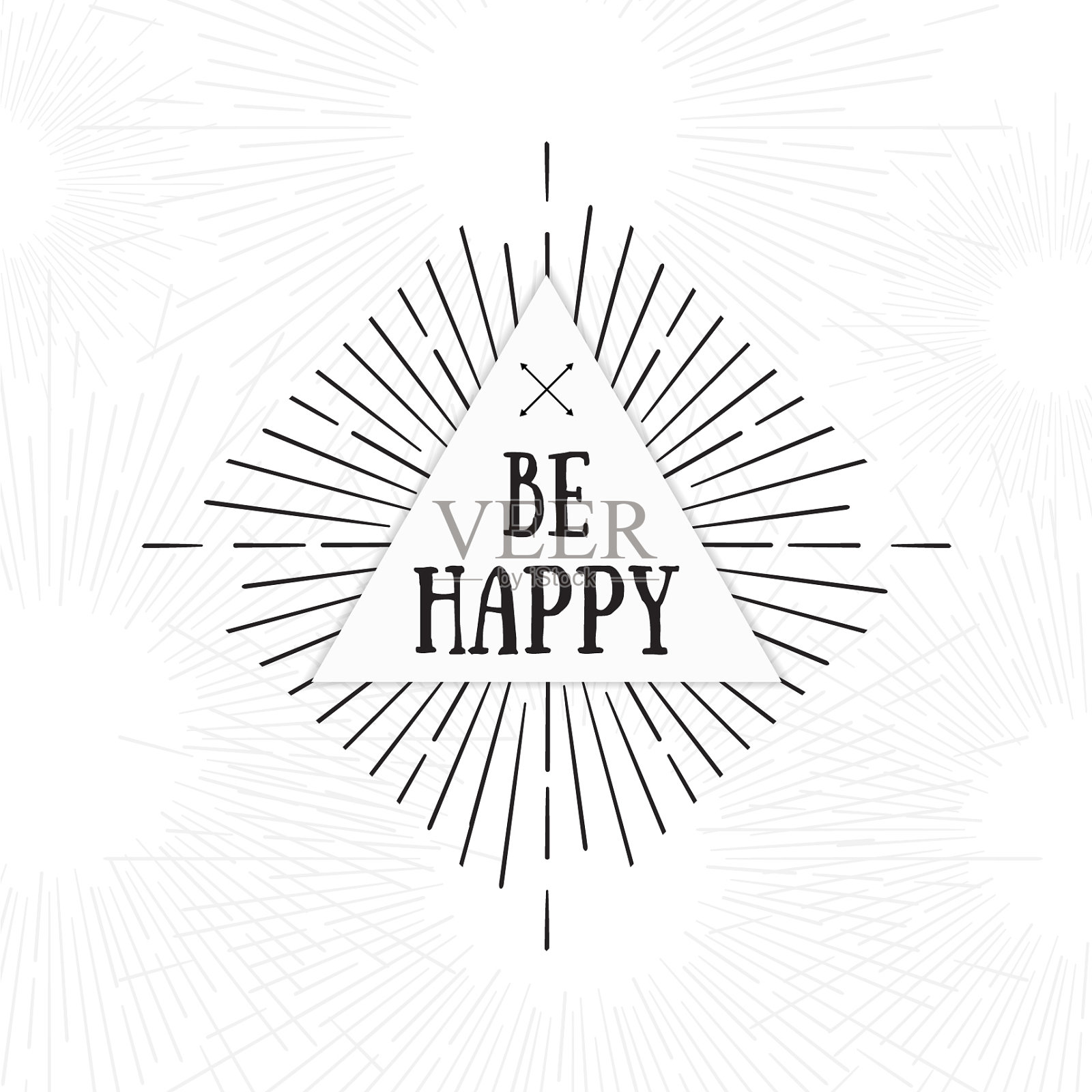 快乐部落波西米亚风格框架星爆标志插画图片素材