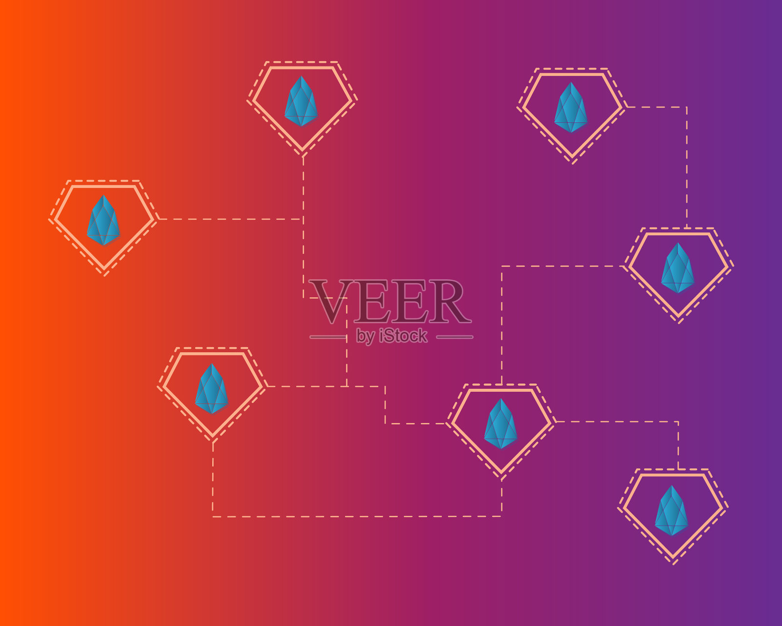 Eos加密货币现代概念背景风格插画图片素材