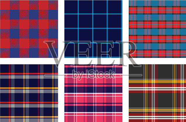 无缝格子格子图案束1插画图片素材