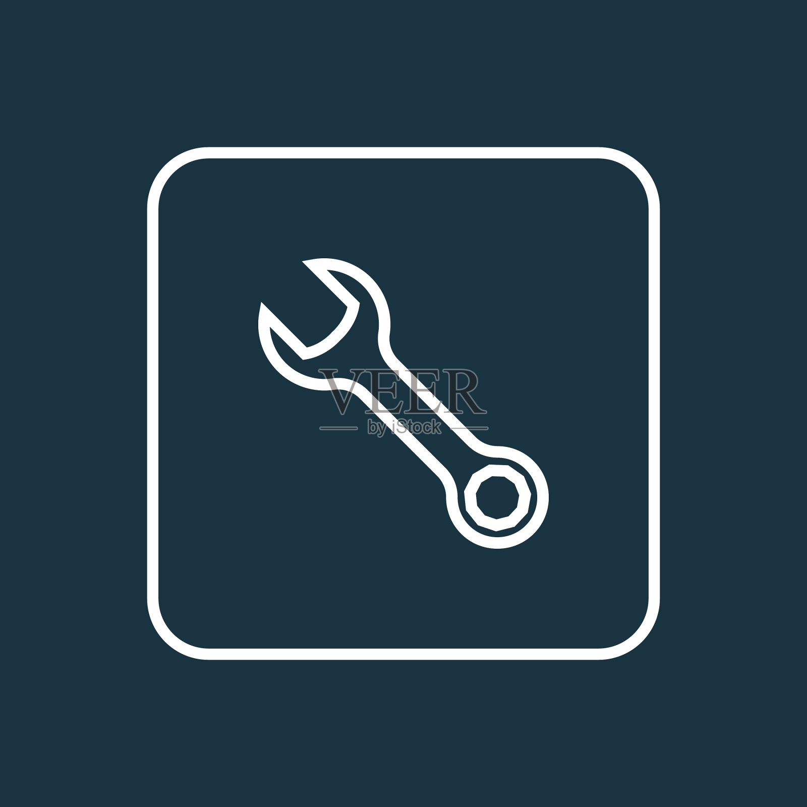 扳手图标线符号优质隔离插画图片素材