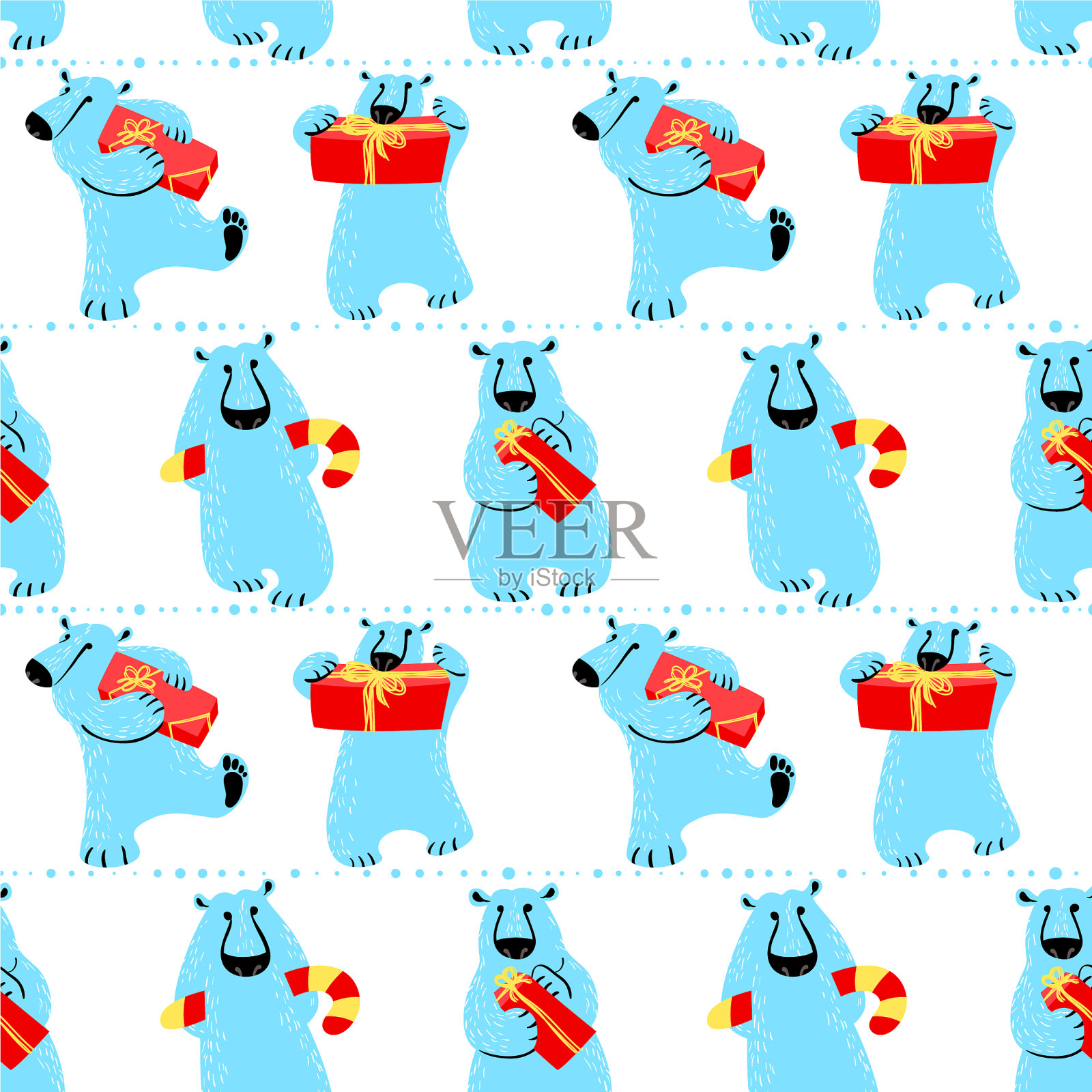 冬季无缝啤酒与极地图案插画图片素材