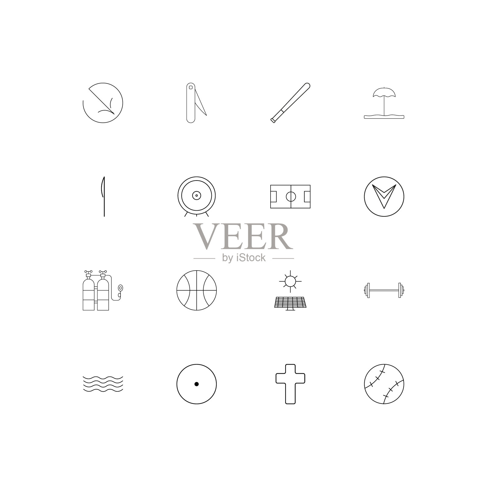 运动健身和娱乐线形瘦身图标图标素材