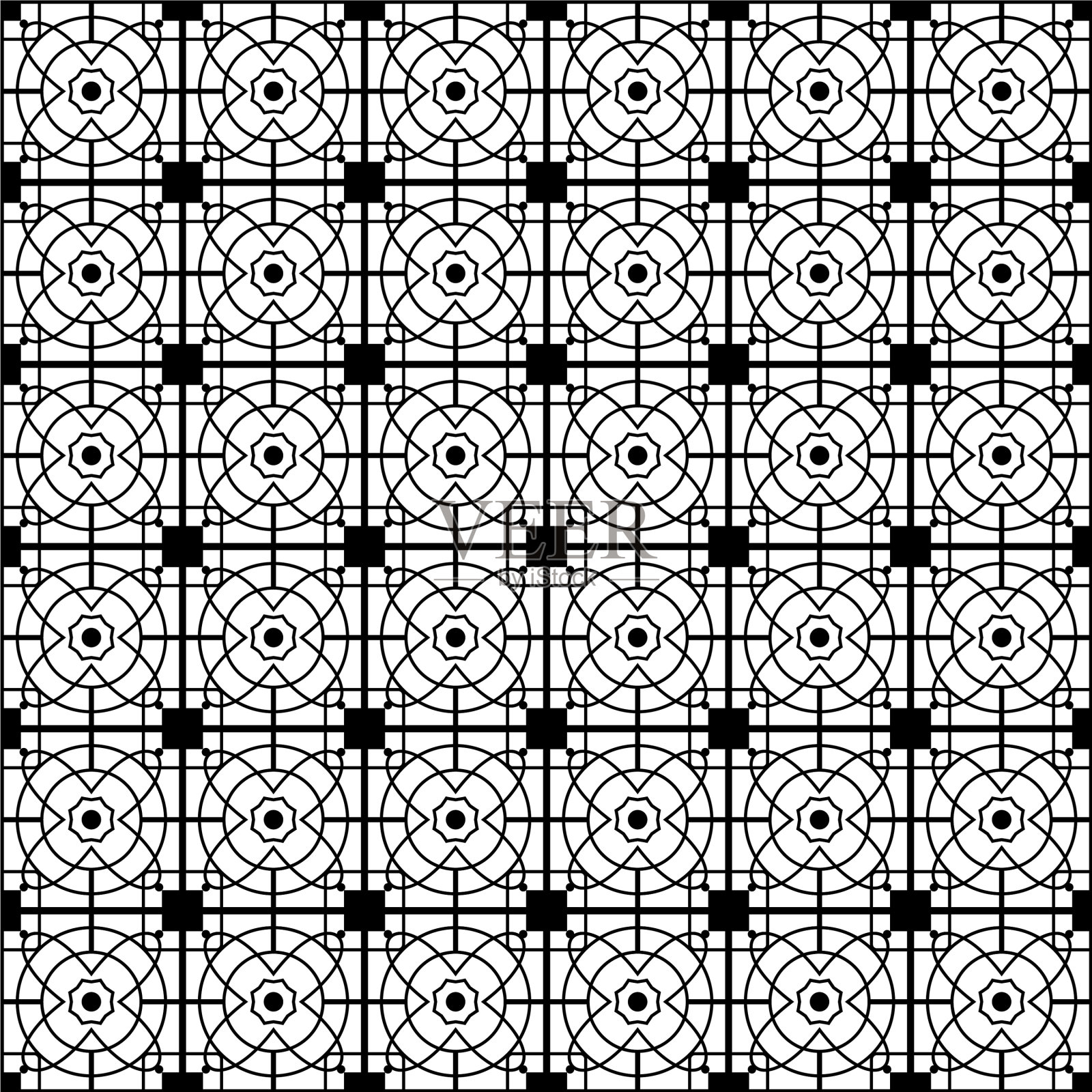 时尚的黑白几何图形图案插画图片素材