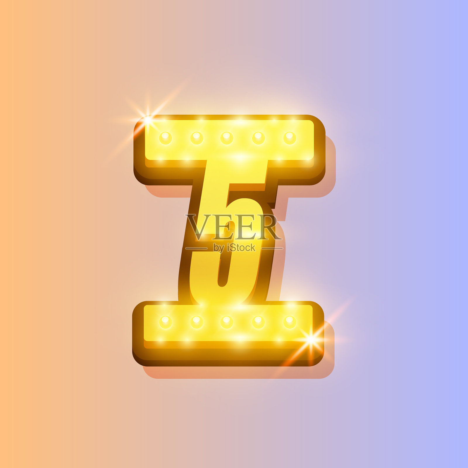 奖励5号旗帜金对象插画图片素材