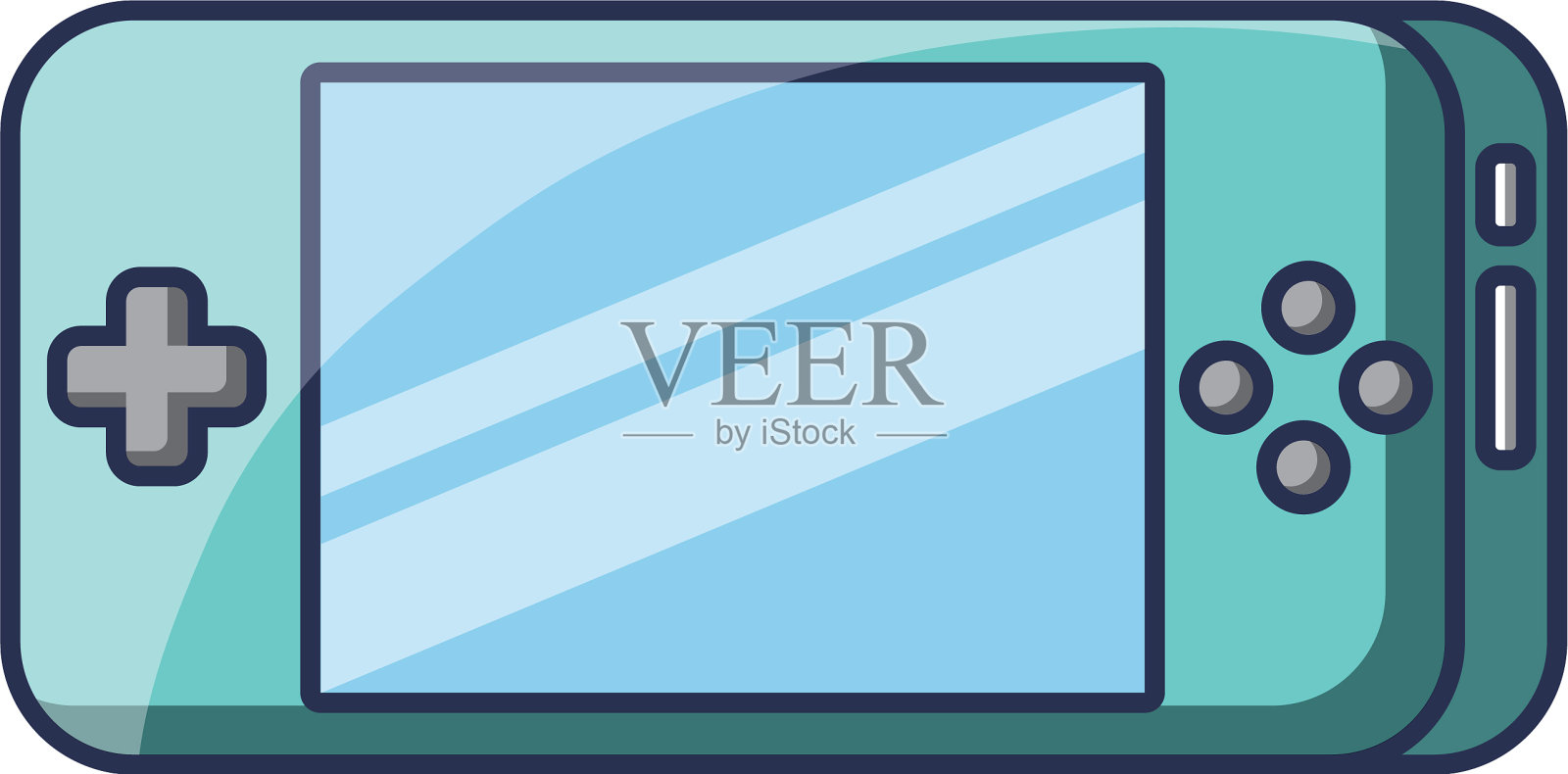 便携式视频游戏控制台小工具技术插画图片素材