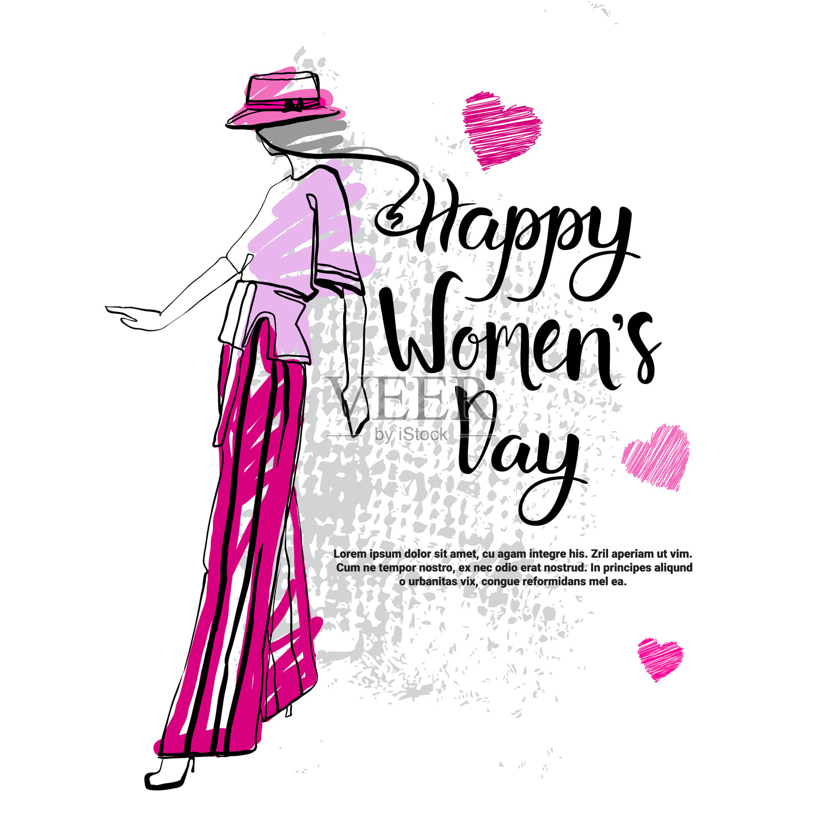 快乐妇女节时尚模板背景设计元素图片