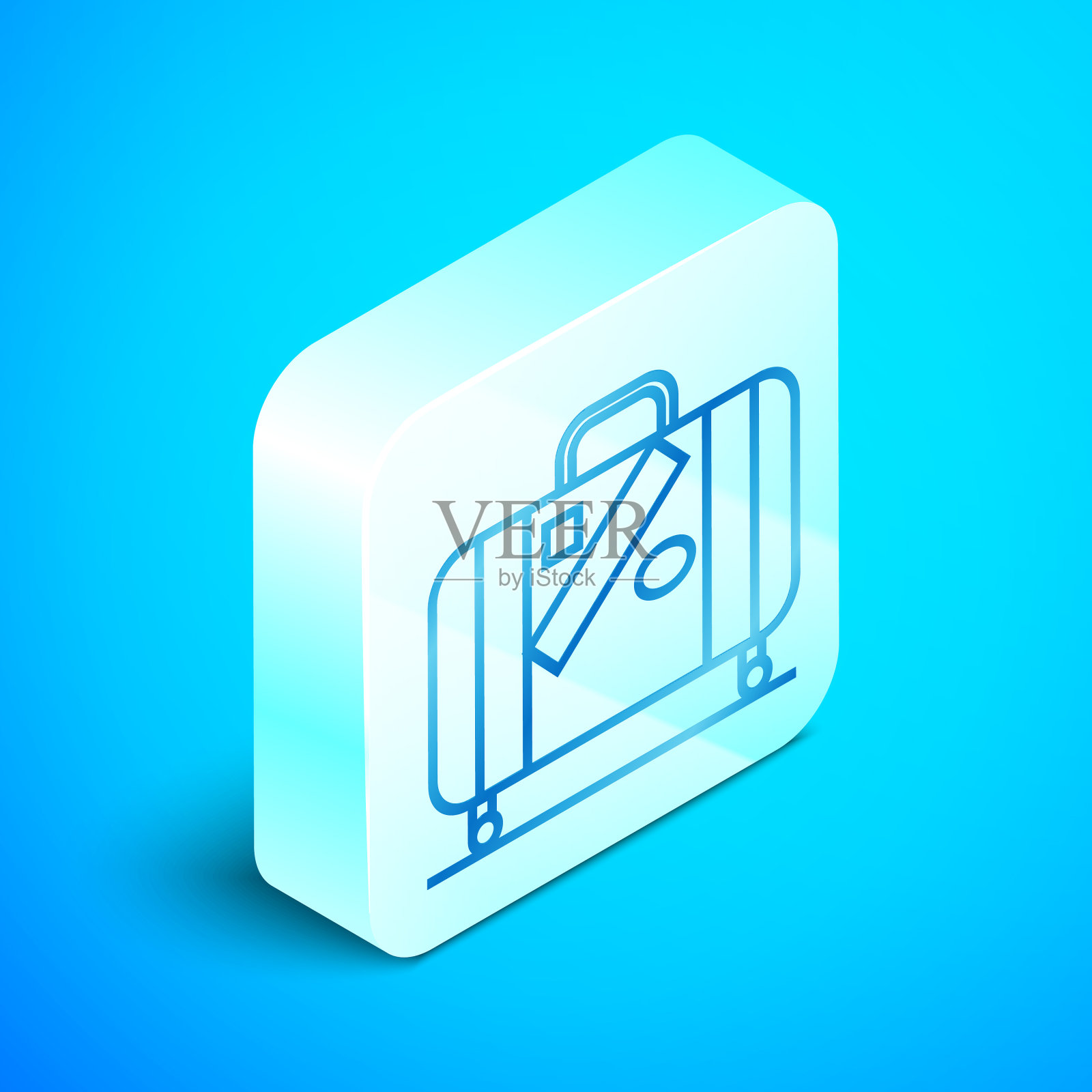 等距线旅行箱和贴纸图标素材