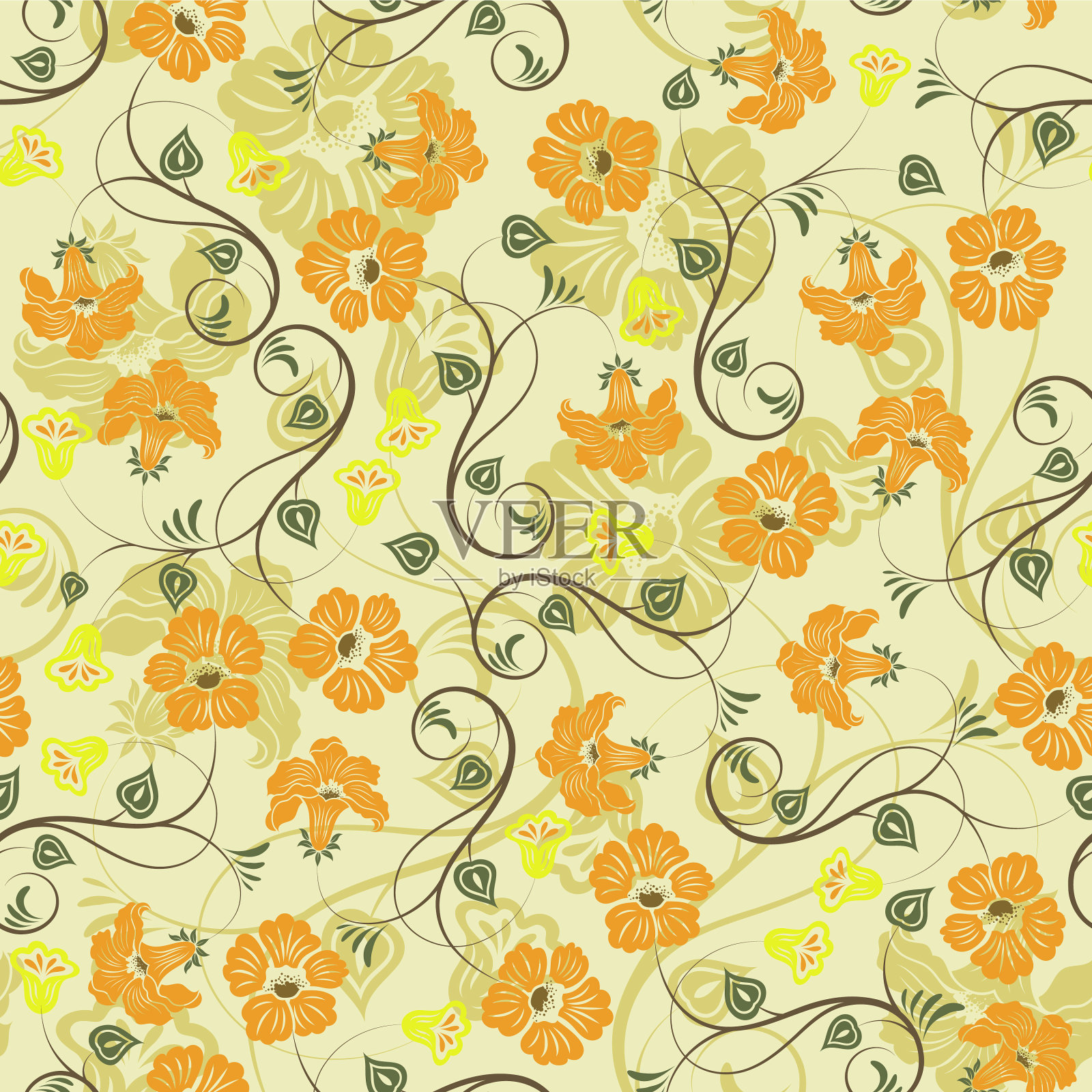 甜蜜的花香无缝图案背景浪漫插画图片素材