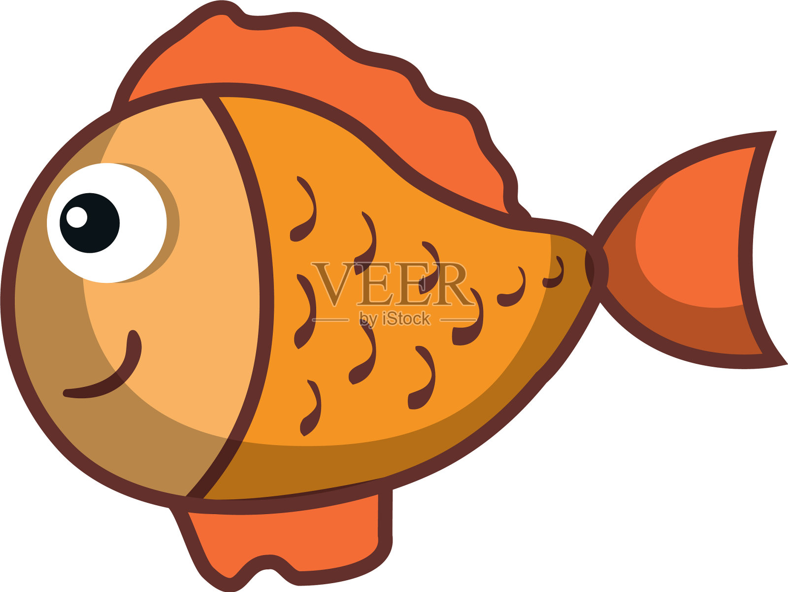 可爱的观赏鱼图标插画图片素材