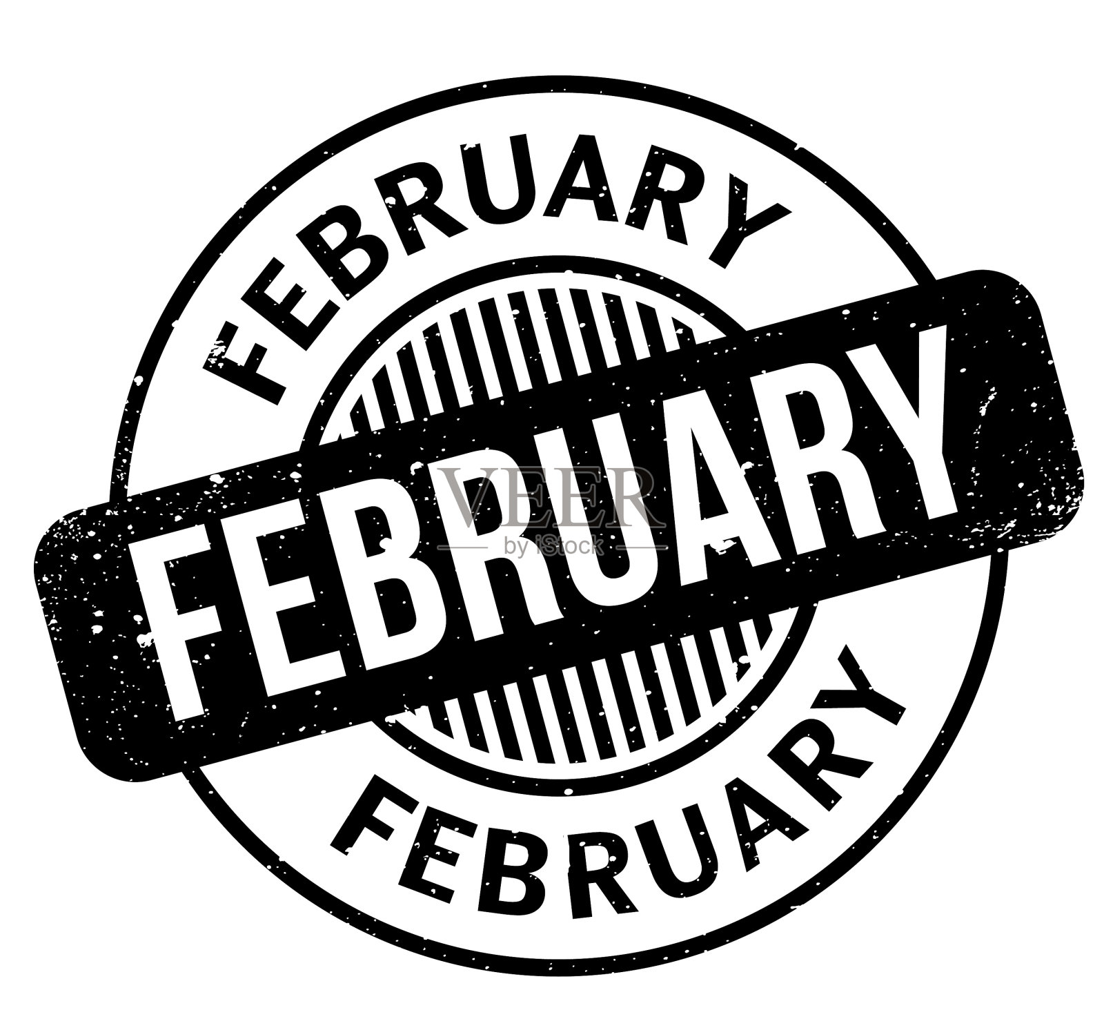 2月橡皮图章设计元素图片