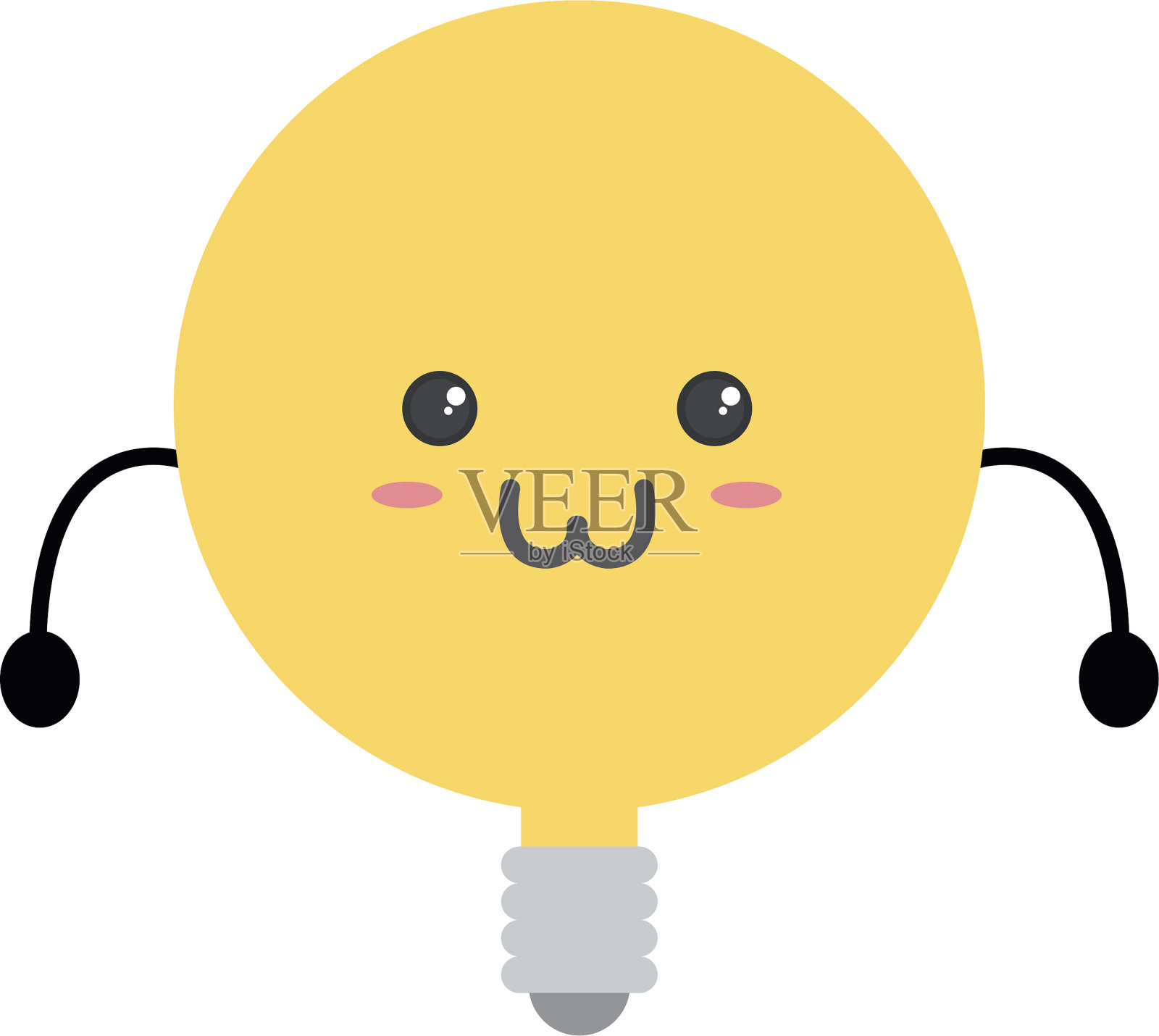 可爱的灯泡卡哇伊插画图片素材