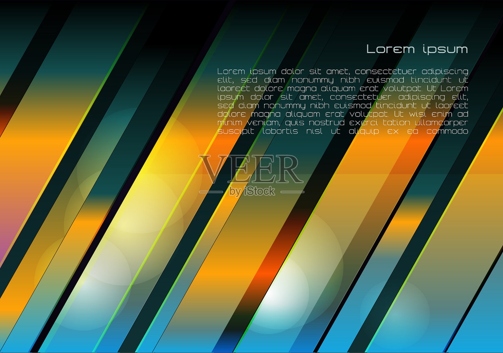 抽象金属背景在青色和橙色插画图片素材